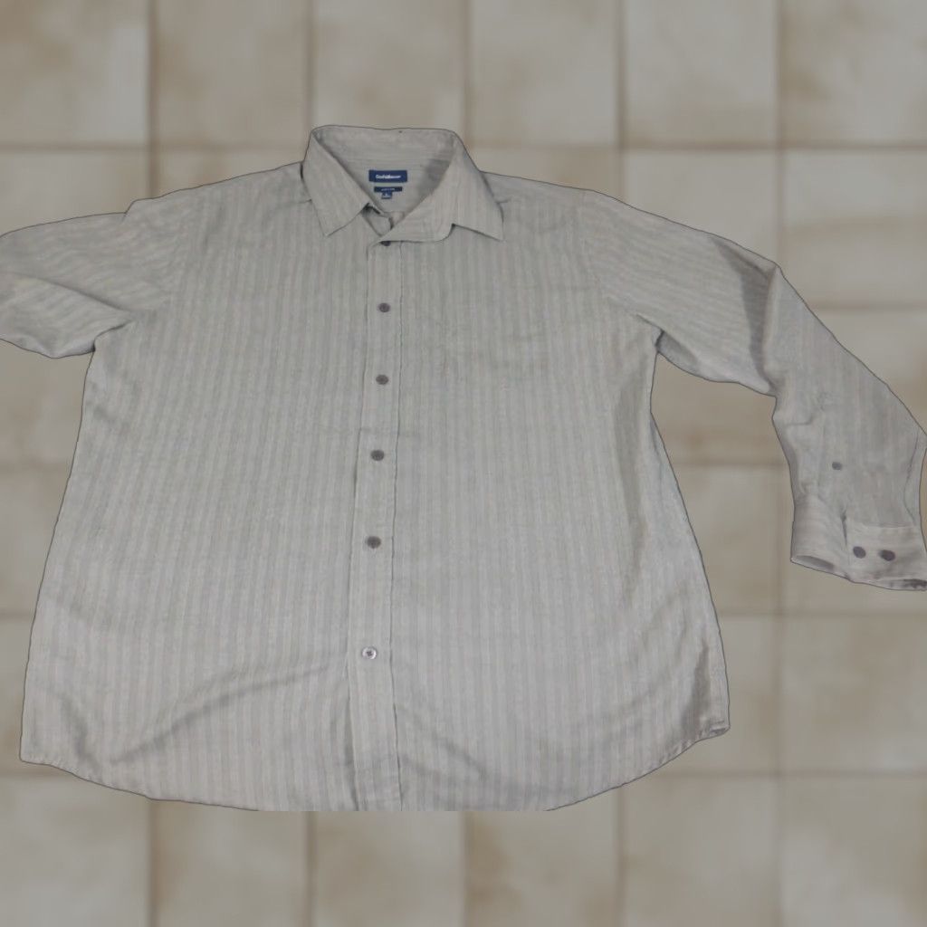 Croft & Barrow Croft & Barrow Mens Shirt Green Striped Button-Down Long Sleeve Large Regular Collar Button-Up Shirt Size US L / EU 52-54 / 3 - 1 Thumbnail