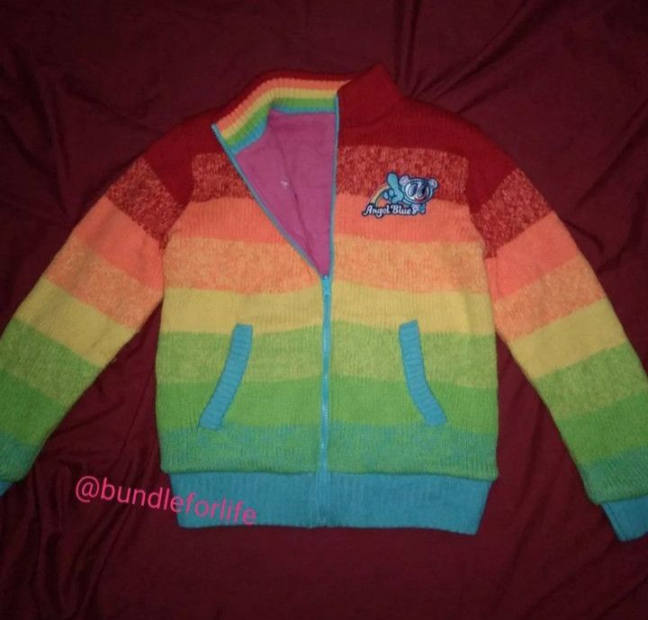 Angel Blue RARE Angel Blue 🎌🌈 Reversible knit sweater Size ONE SIZE - 2 Thumbnail