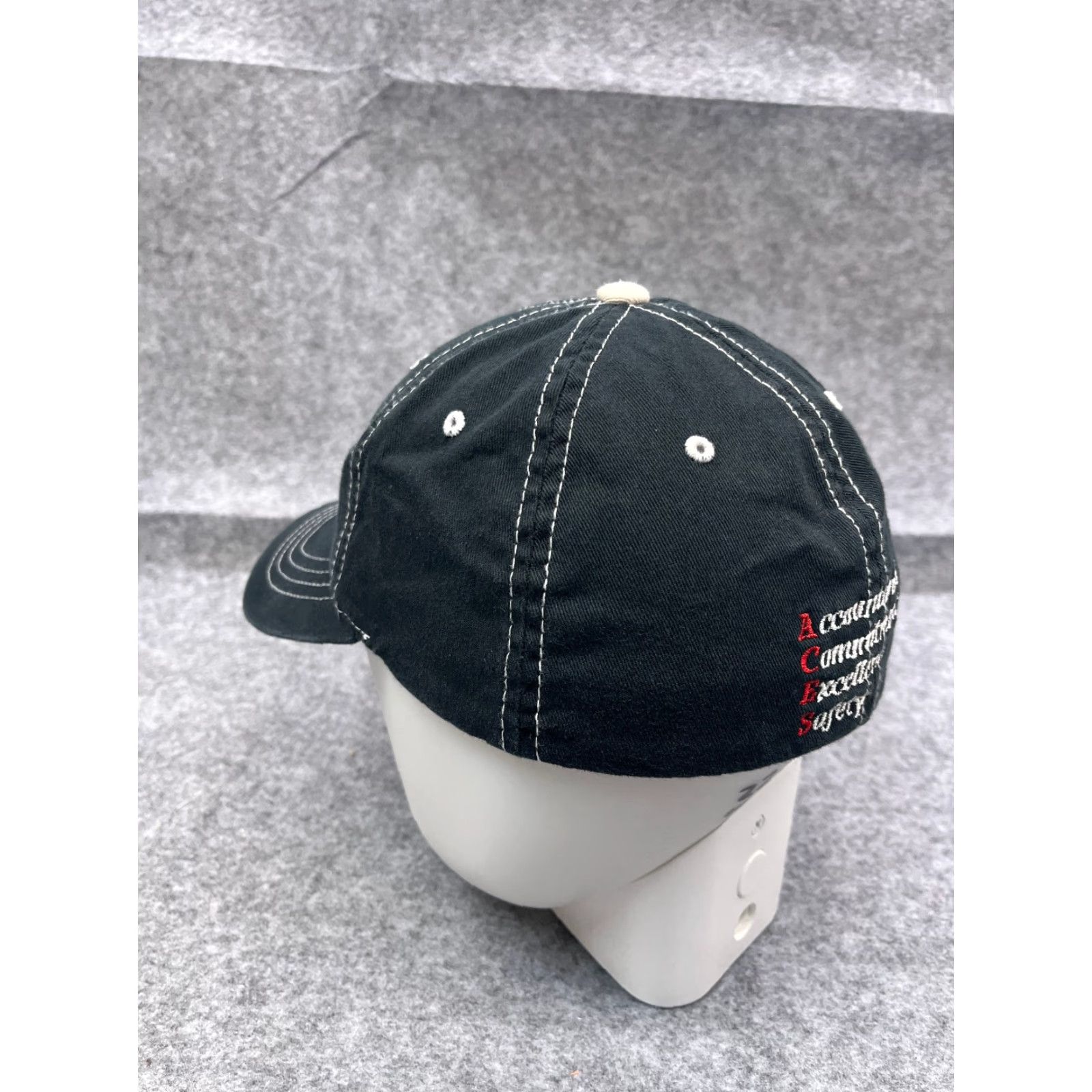 Vintage Flexfit Hat Cap Fitted Adult Medium Black Cotton Blend Stretch Baseball Cap Mens Size ONE SIZE - 5 Thumbnail
