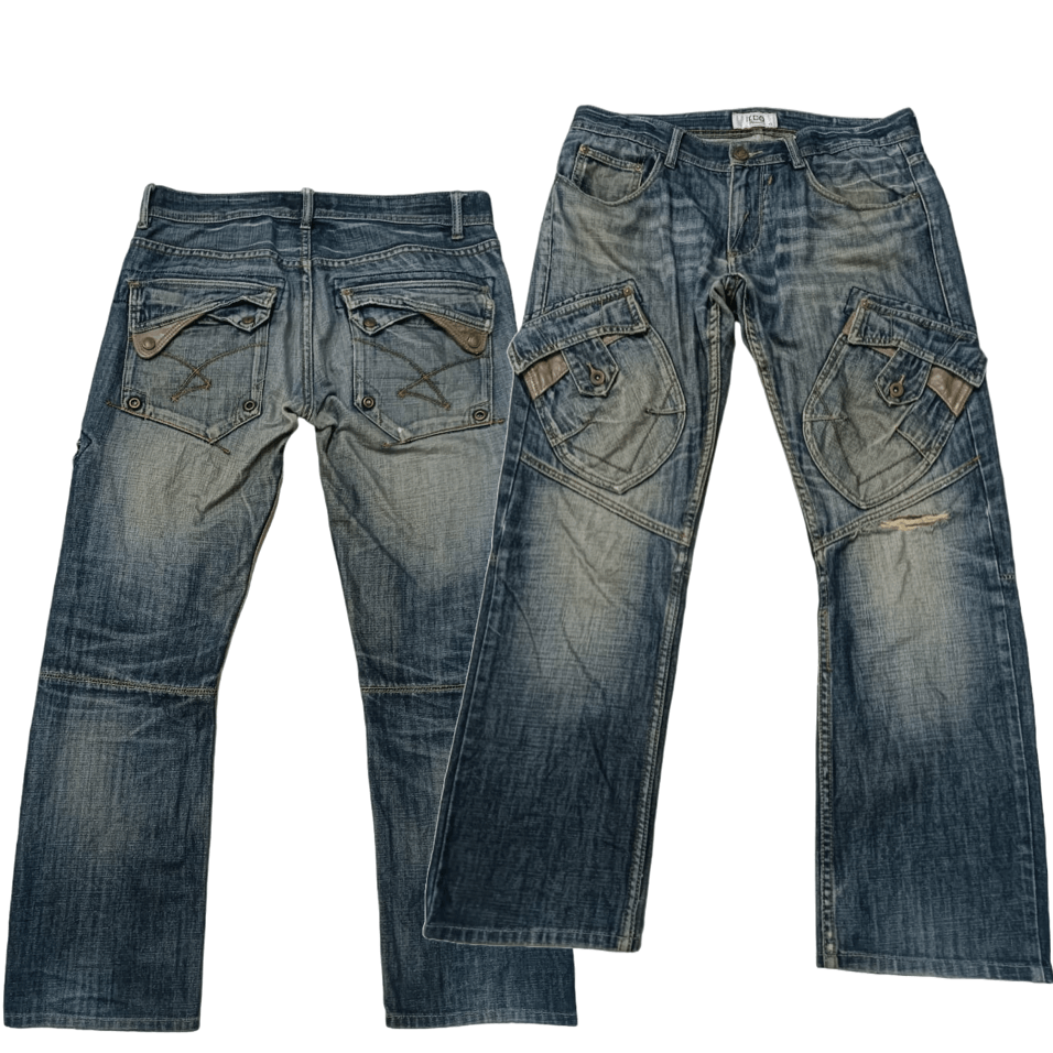 image of Vintage VTG Design Japanese Ikka Cargo Distressed Denim, Men's (Size 36)