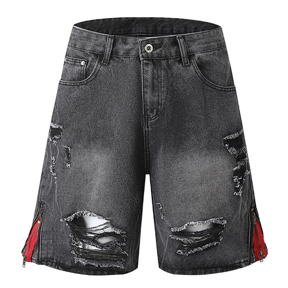 Japanese Brand × Vintage Ripped Denim Short Side Zipper Size US 29 - 1 Thumbnail