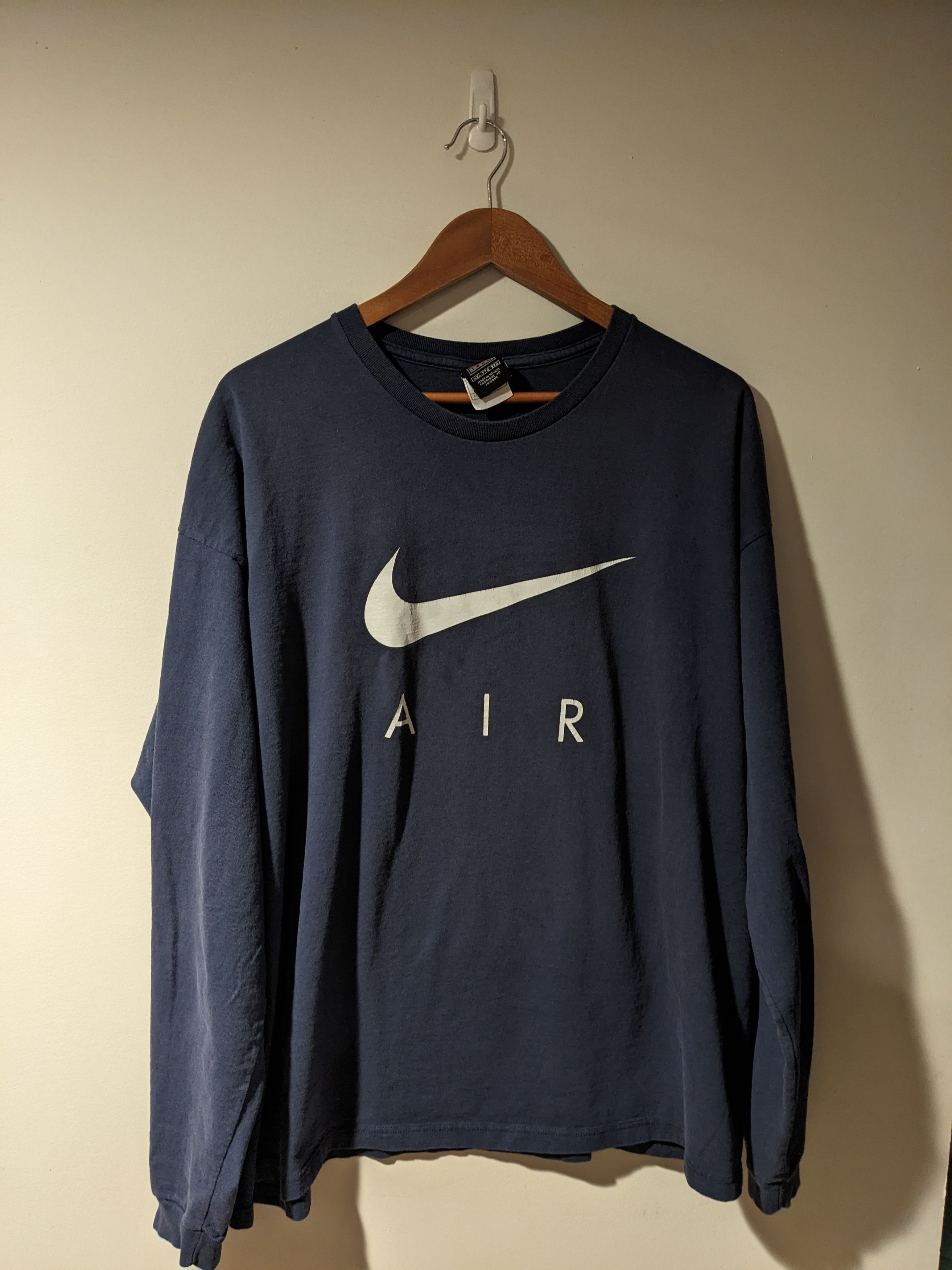 Nike × Vintage Vintage Y2K Nike Air Big Swoosh XX-Large Long-Sleeve T-Shirt Size US XXL / EU 58 / 5 - 1 Thumbnail