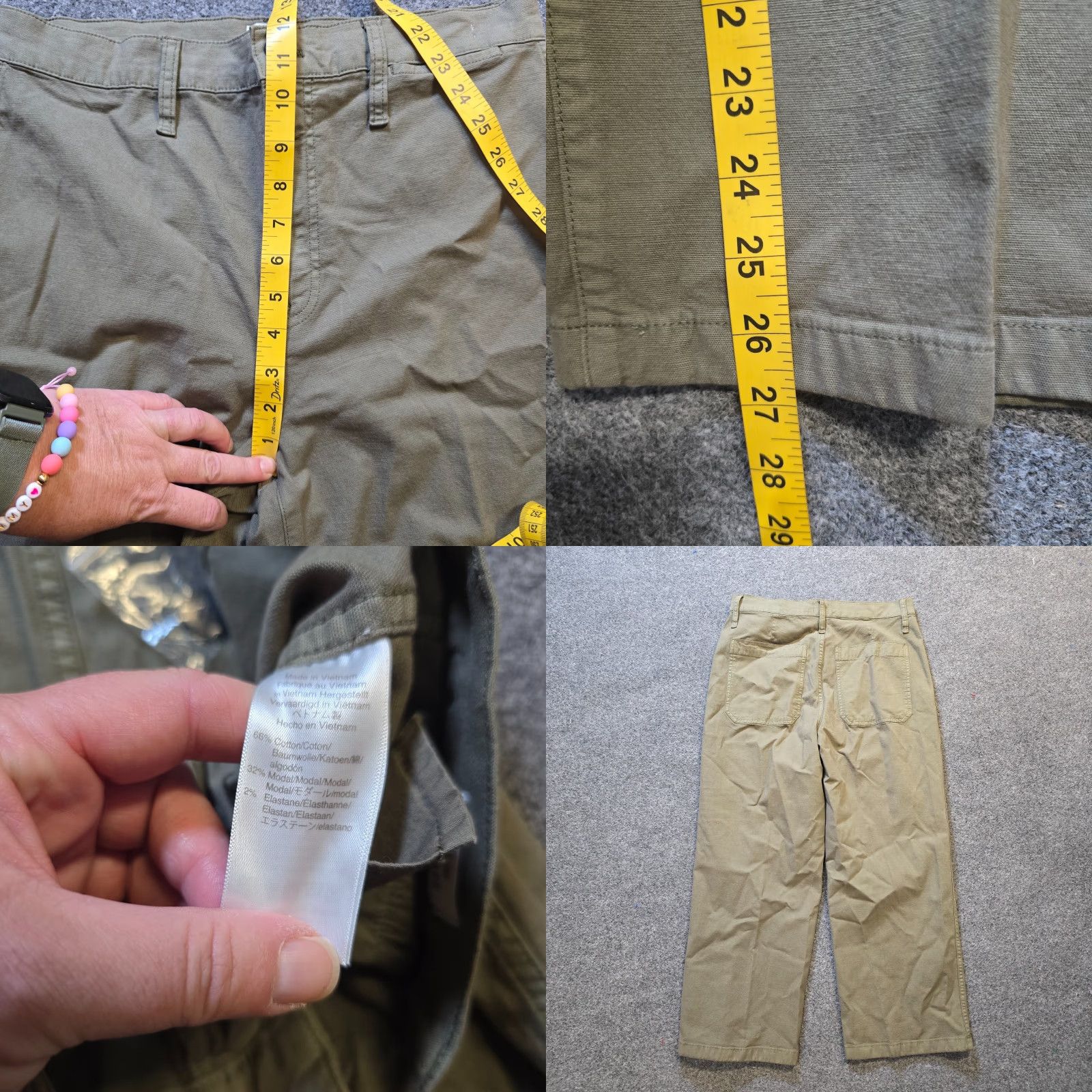 J.Crew J.CREW Pants Women 30 Green Slim Wide-Leg Crop Chino Casual Capsule Beach Preppy Modern Classic Womens Size 30" / US 8 / IT 44 - 8 Thumbnail