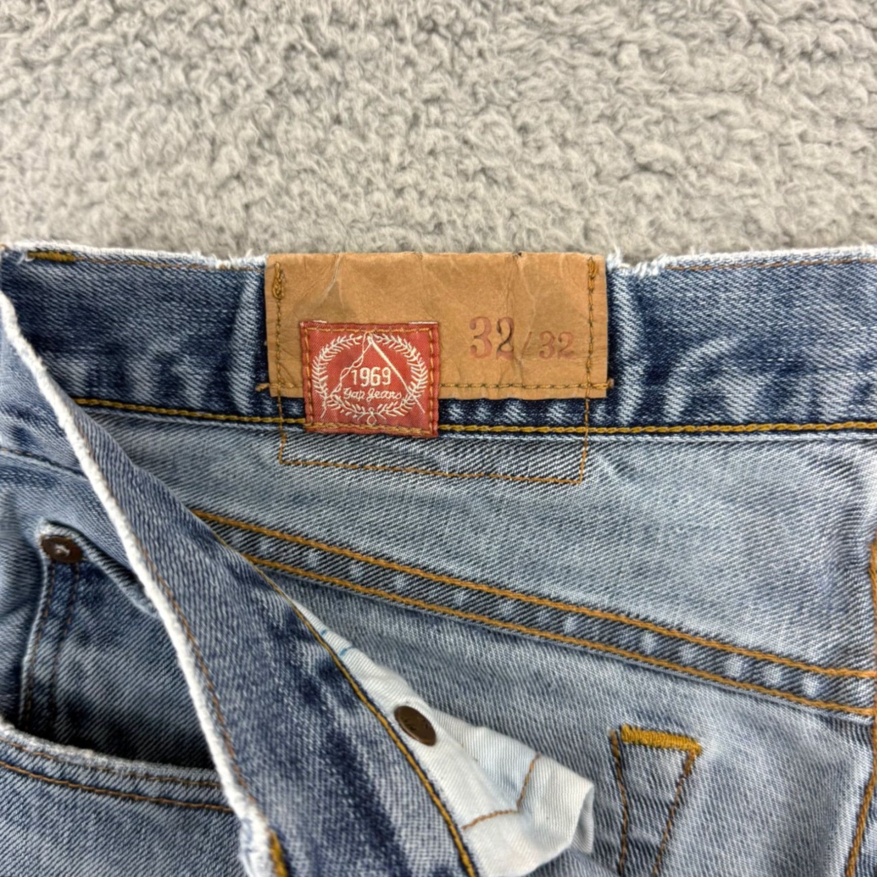 Gap VINTAGE Gap 1969 Jeans Mens 32x32 Blue Straight Leg Relaxed Fit Distressed Denim Size US 32 / EU 48 - 5 Thumbnail