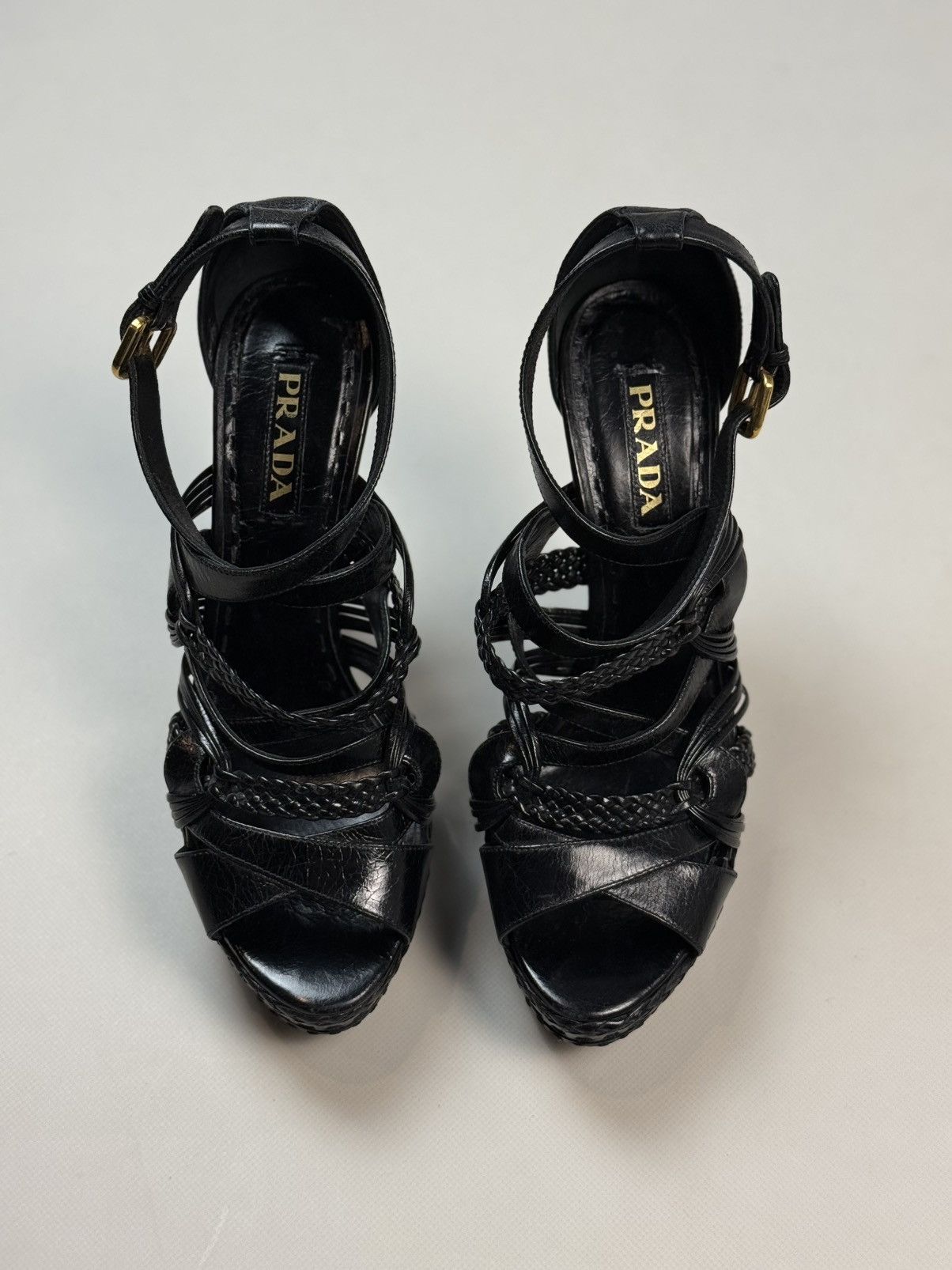 Prada Prada Ladies Black Leather Strappy Heels Shoes Size 41 Size US 10 / IT 40 - 11 Thumbnail