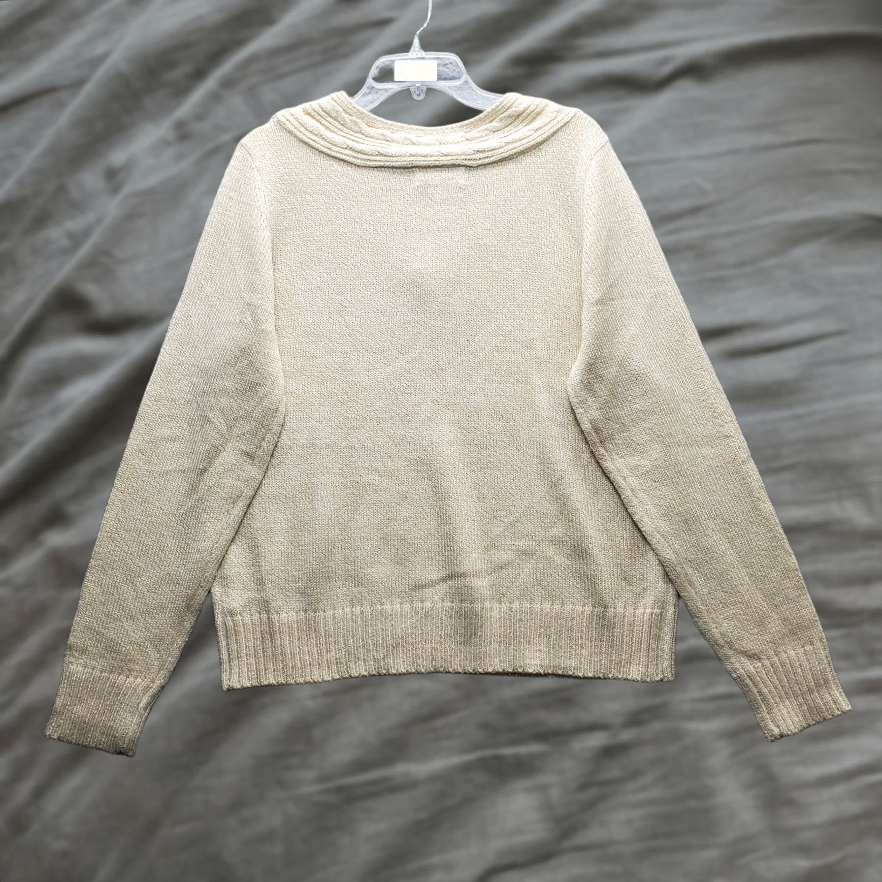 Vintage Carolyn Taylor Sweater Womens XL Multi Cable Knit Raglan Sleeve Button Shoulder Size XL / US 12-14 / IT 48-50 - 1 Thumbnail