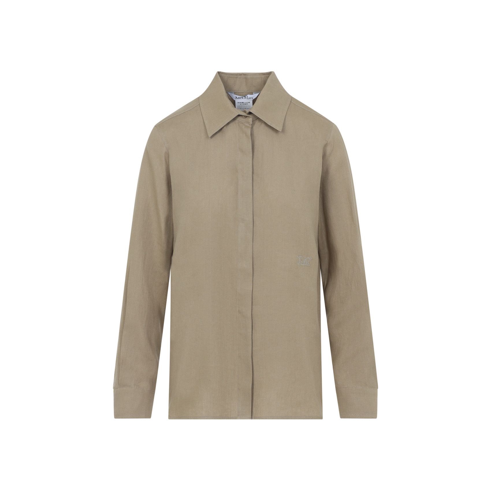 Max Mara Max Mara Falasco Linen M Logo Shirt Size M / US 6-8 / IT 42-44 - 1 Thumbnail
