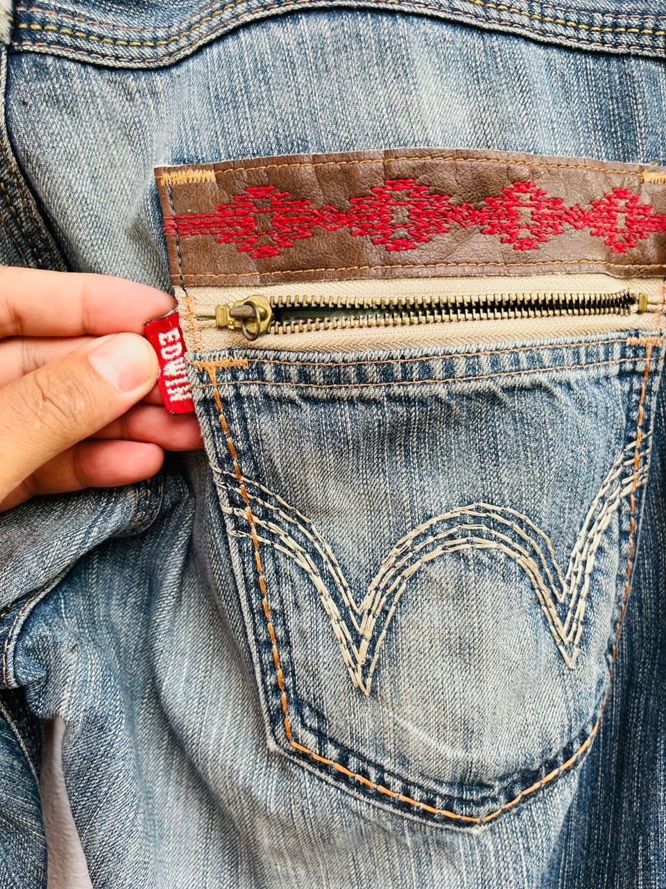 Edwin × Japanese Brand Vintage Edwin Exclusive XV Distressed Japanese Fashion Style Size US 35 - 11 Thumbnail