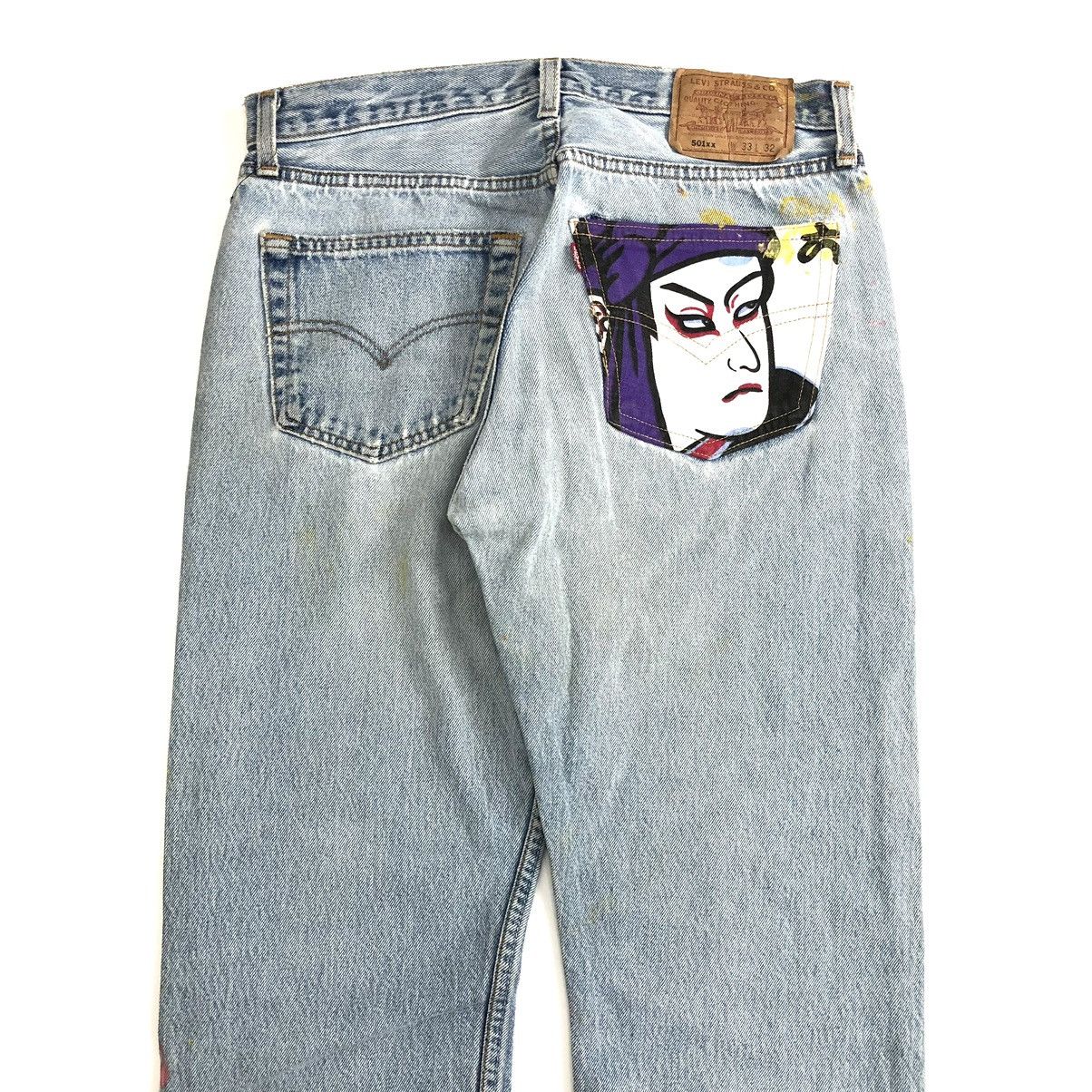 Levi's × Levi's Vintage Clothing Vintage 90s Levis 501XX Paint Splattered Jeans Size US 31 - 21 Thumbnail