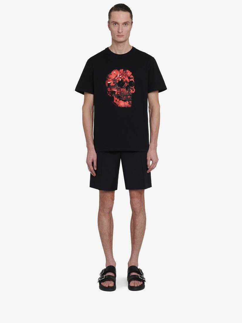 Alexander McQueen o1w1db10725 Wax Flower Skull T-Shirt in Black Size US XXL / EU 58 / 5 - 3 Thumbnail