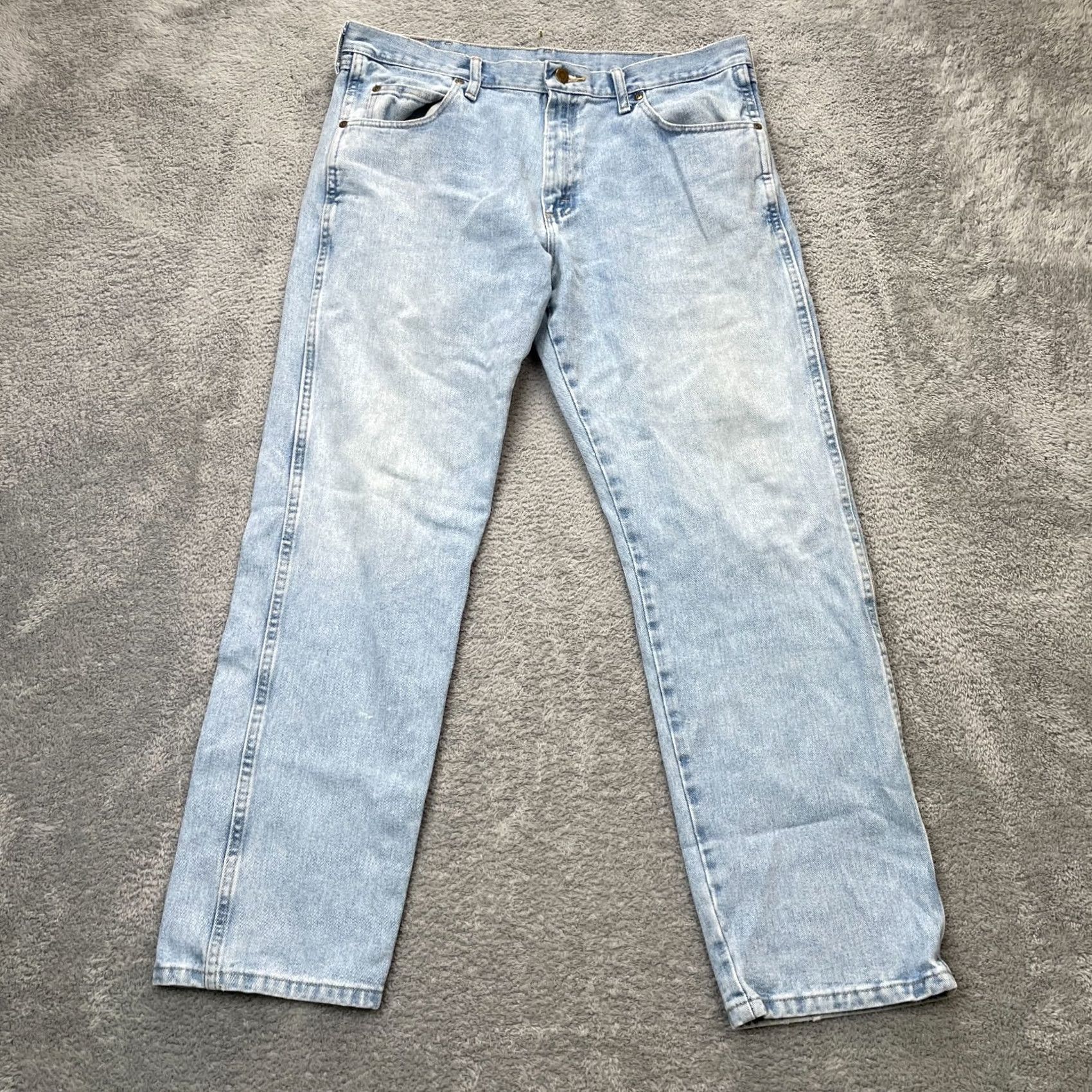 Wrangler Wrangler Jeans Mens 38x30 Blue Cowboy Cut Relaxed Fit Denim Cotton Workwear Jeans Size US 38 / EU 54 - 2 Thumbnail