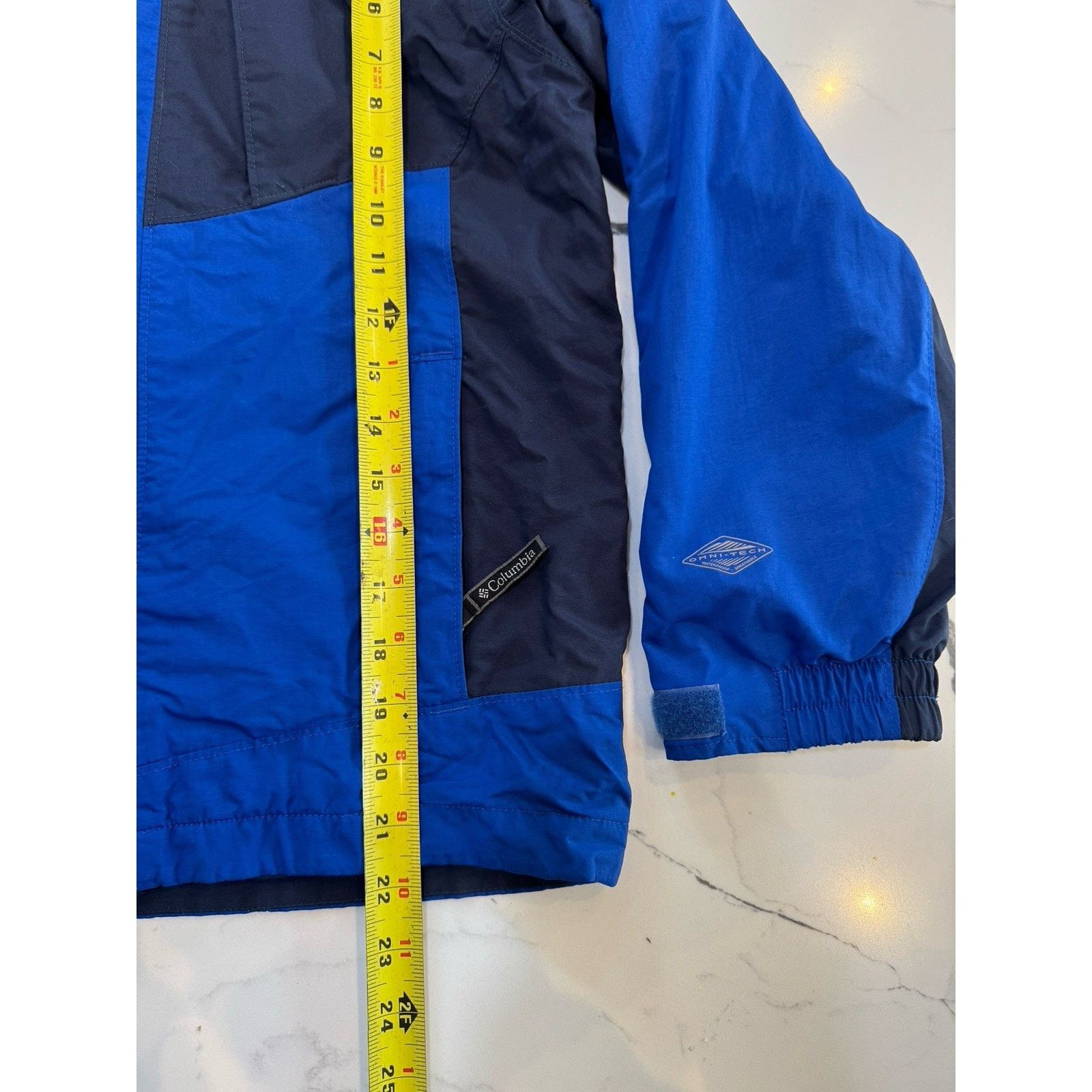 Columbia Columbia Youth M Omni-Tech Waterproof Hooded Jacket Blue Size M / US 6-8 / IT 42-44 - 4 Thumbnail