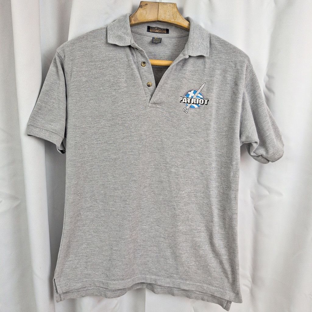 Vintage Vintage Raytheon Patriot Missile Heather Grey Polo Shirt Size US L / EU 52-54 / 3 - 5 Thumbnail