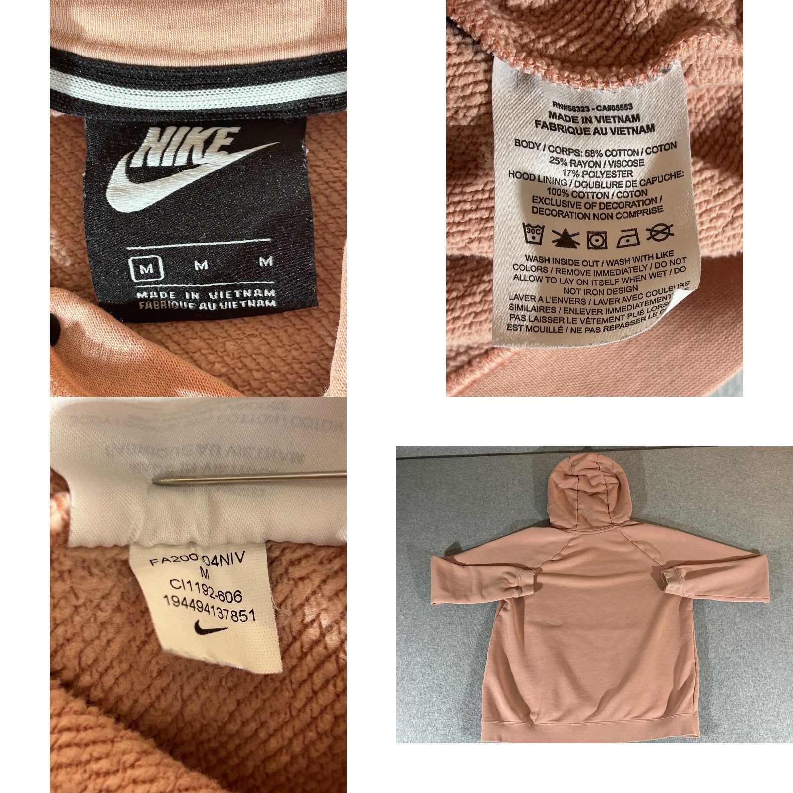 Nike Nike Hoodie Womens Medium Pink Pullover Club Fleece Sweatshirt Rally Sportswear Size M / US 6-8 / IT 42-44 - 8 Thumbnail