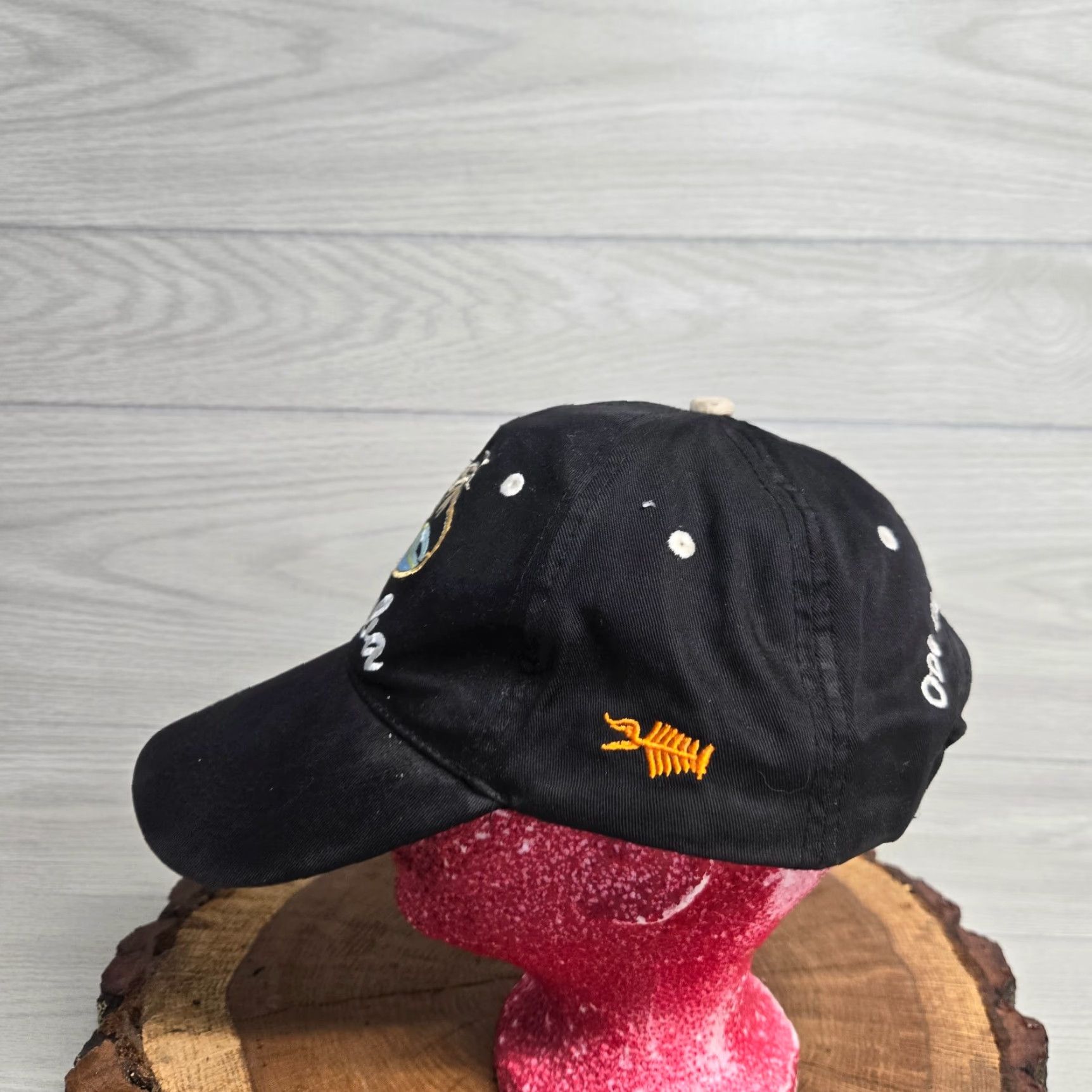 Spell VINTAGE Aruba Cap Hat Adult Adjustable Black Embroidered Island Happy 90s Theme Mens Womens Size ONE SIZE - 2 Thumbnail