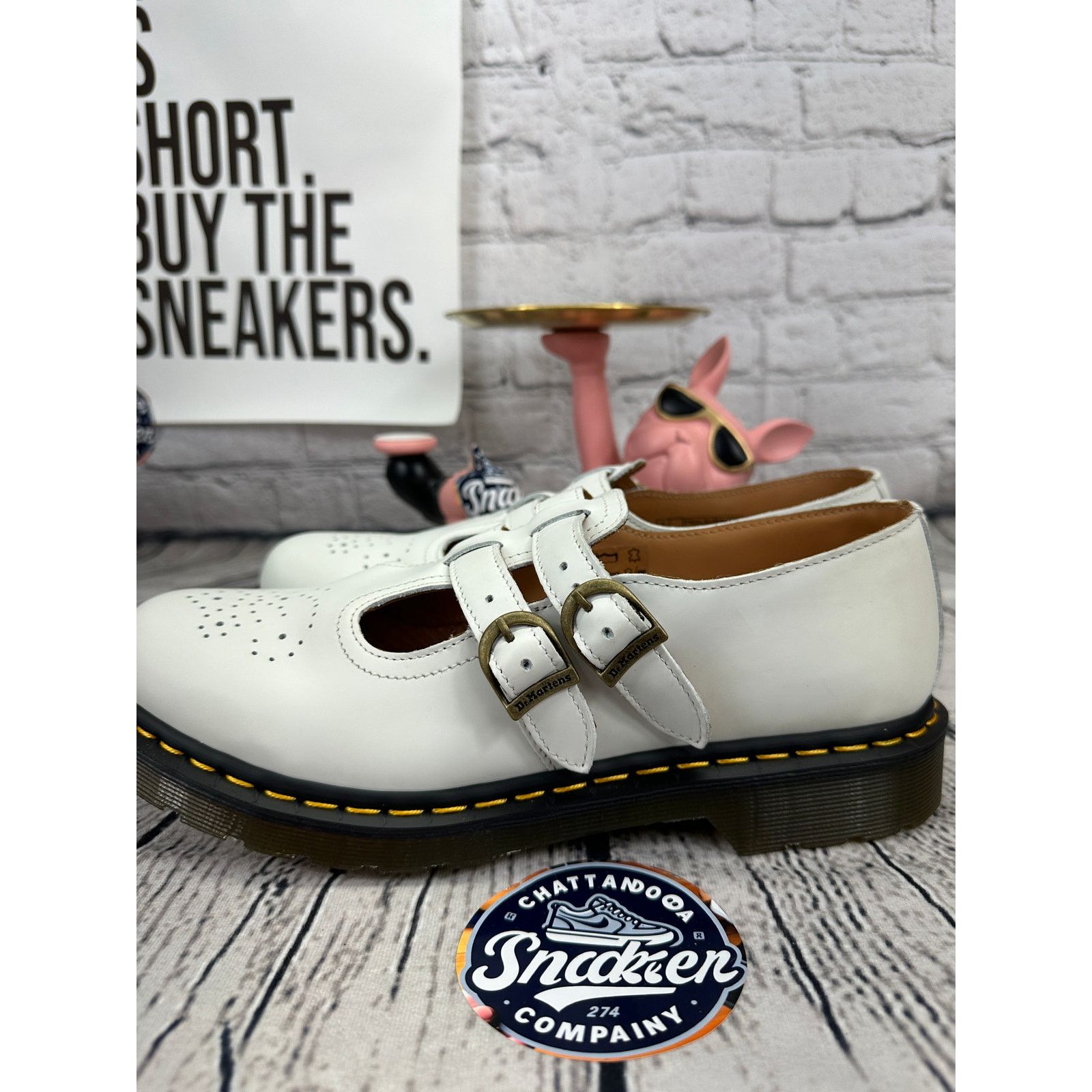 Dr. Martens Dr Martens Mary Jane Shoes Mens 9 | Womens 10 White Leather Size US 10 / IT 40 - 3 Thumbnail