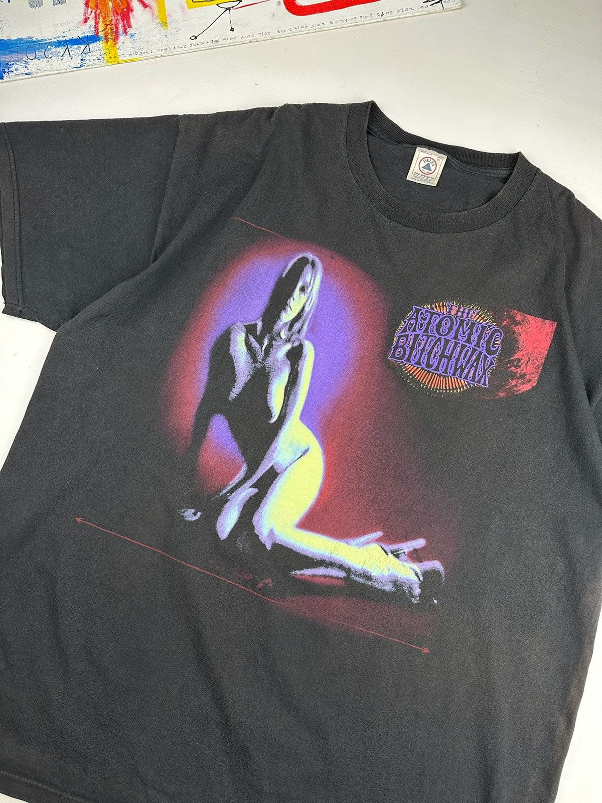 Vintage Naked Sexy Girl nude pornstar atomic bithwax stoner rock tee Size US XL / EU 56 / 4 - 7 Thumbnail