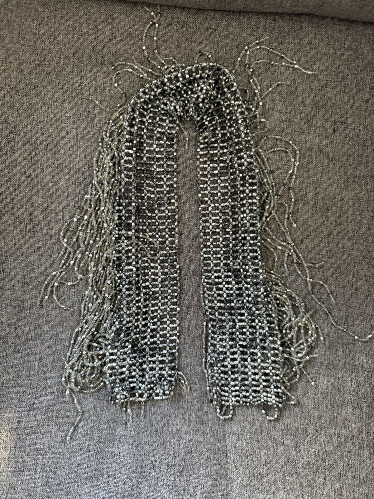 Vintage Vintage beaded metal belt fringe/scarf Size ONE SIZE - 1 Thumbnail