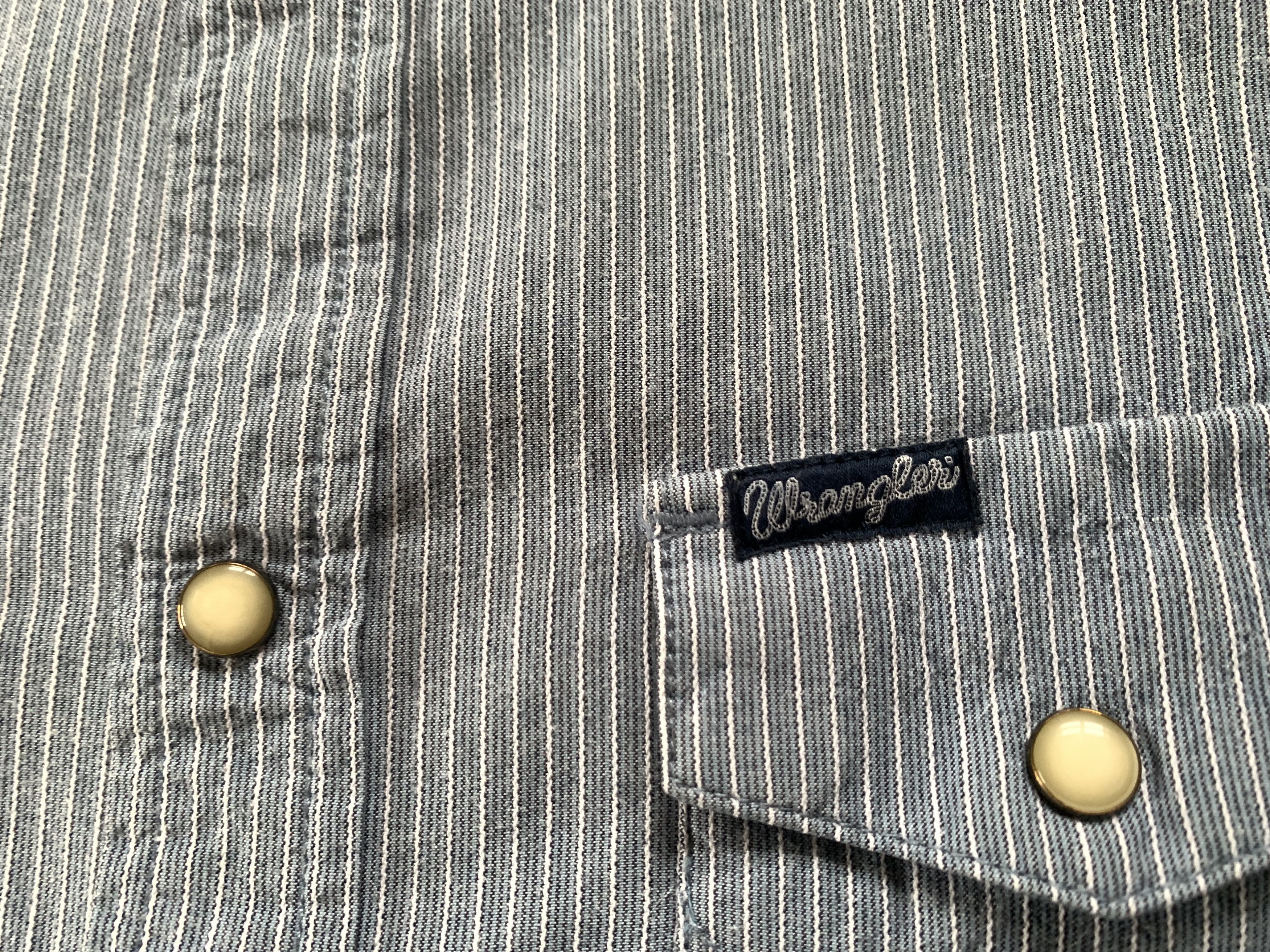 Wrangler Wrangler Regular Stripe Cotton Denim Long Sleeve Shirt Size US M / EU 48-50 / 2 - 5 Thumbnail