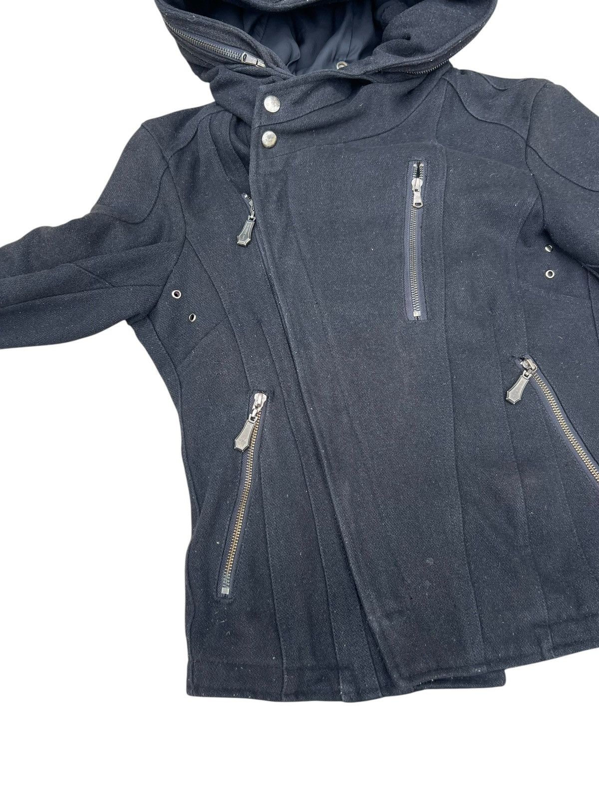 If Six Was Nine × JACKROSE × Le Grande Bleu (L.G.B.) Jackrose Luv Maison Wool Leather Hoodie Bondage Bono Jacket Size US M / EU 48-50 / 2 - 6 Thumbnail