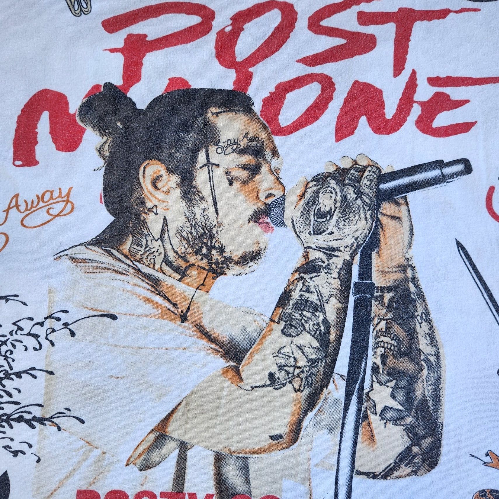 Gallery Dept. VINTAGE GALLERY DEPT x Posty Co Post Malone Hip Hop Graphic Print T-Shirt Adult Medium White Concert Mens Size US M / EU 48-50 / 2 - 7 Thumbnail