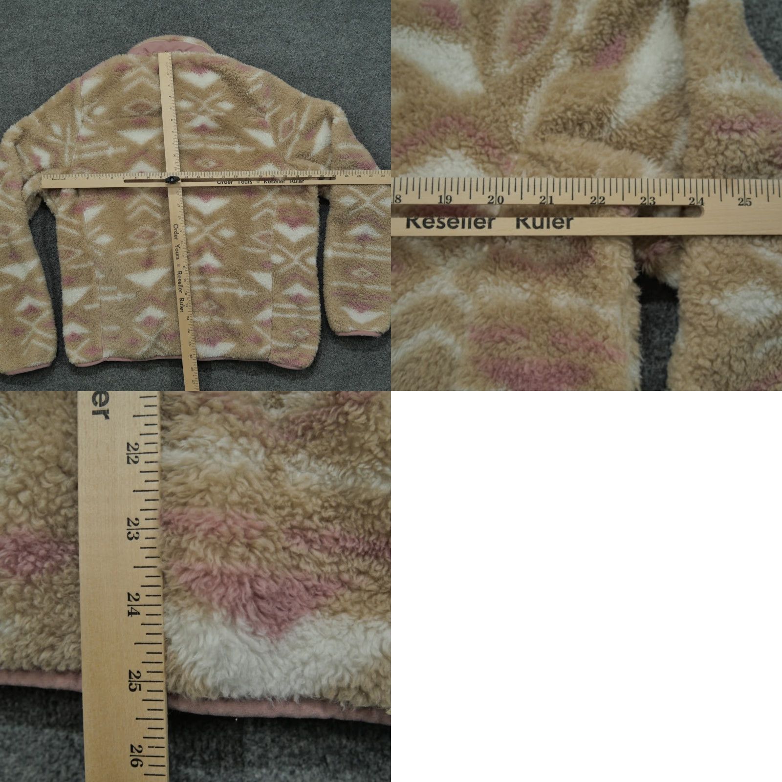 Pinko Gerry Jacket Womens Large Brown Pink Sherpa Fleece Full Zip Size L / US 10 / IT 46 - 8 Thumbnail