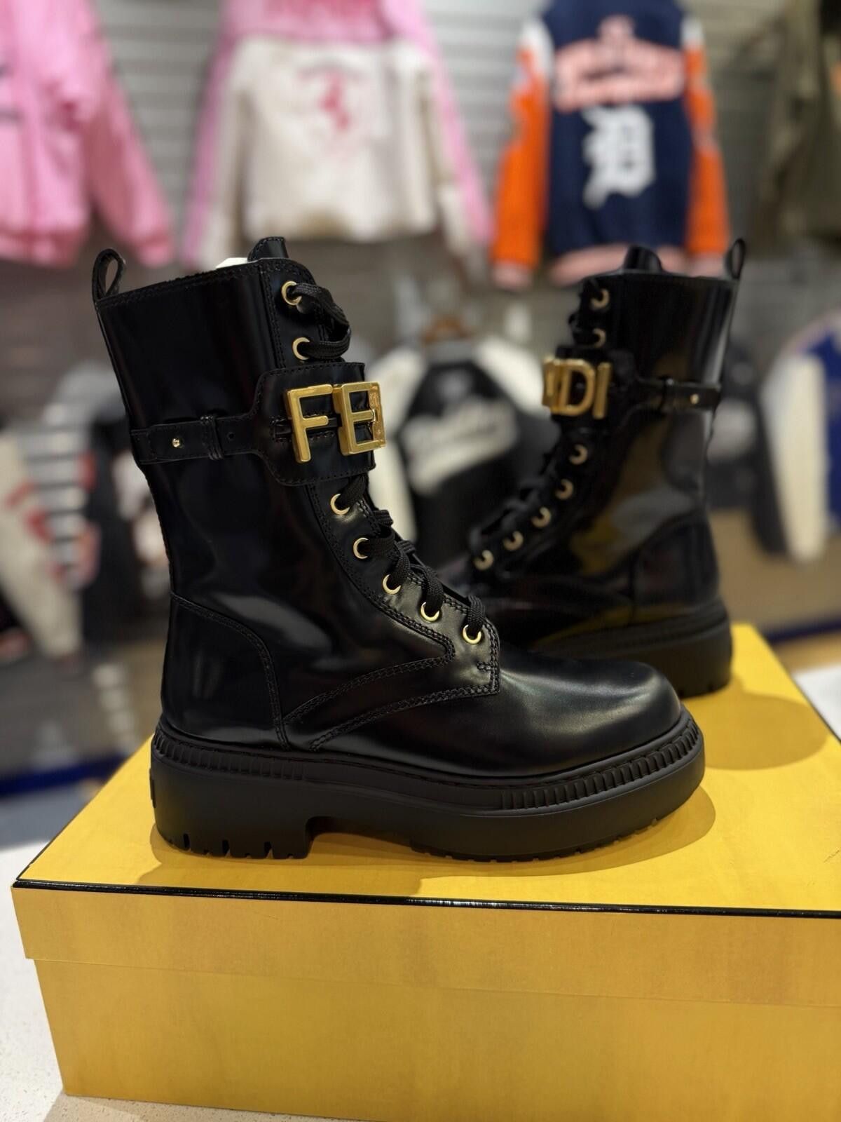 Fendi FENDI Fendigraphy Graphy Biker Combat Boots $1590 39EU/9US Size US 9 / IT 39 - 3 Thumbnail