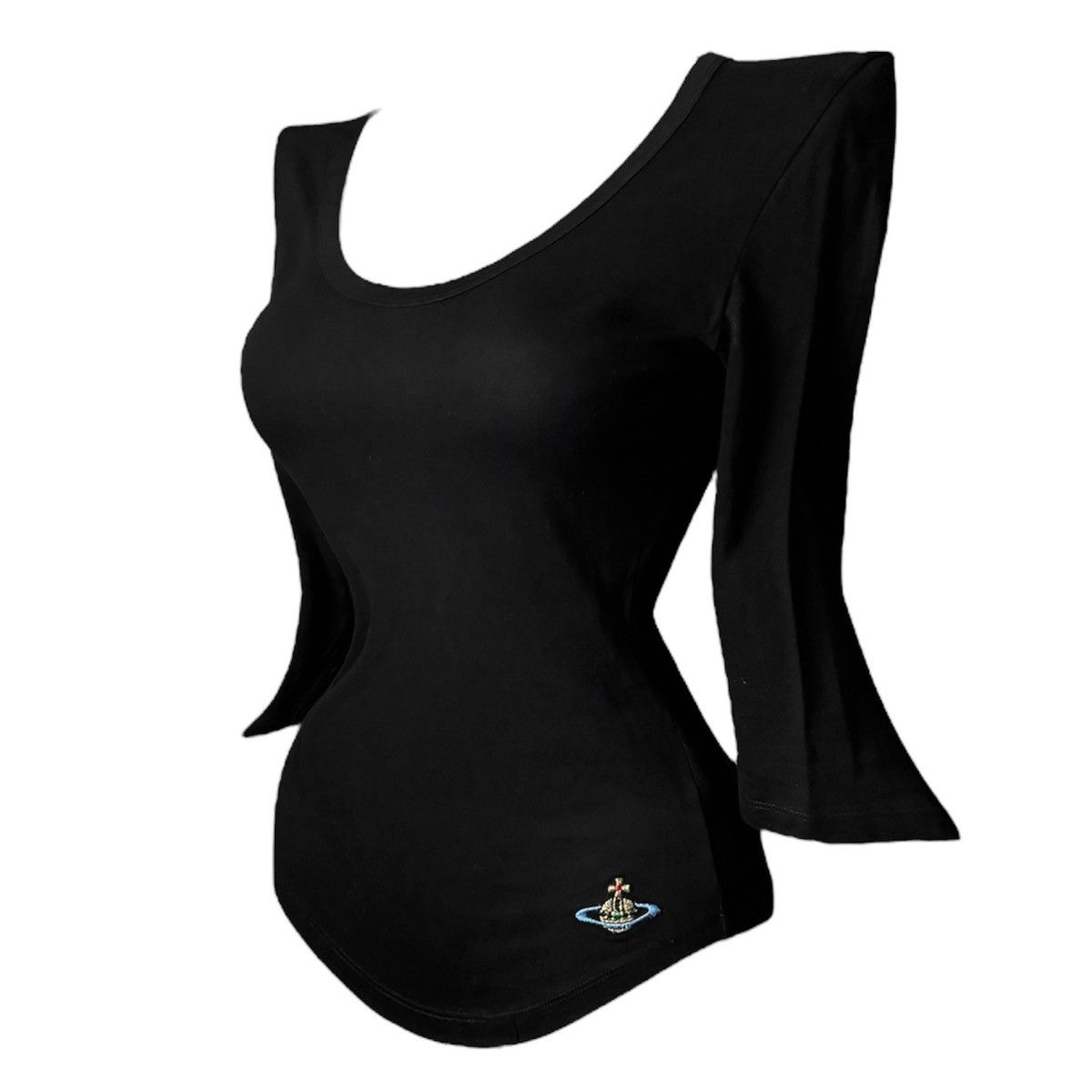 Vivienne Westwood Vivienne Westwood black top blouse with planet logo Size M / US 6-8 / IT 42-44 - 2 Thumbnail