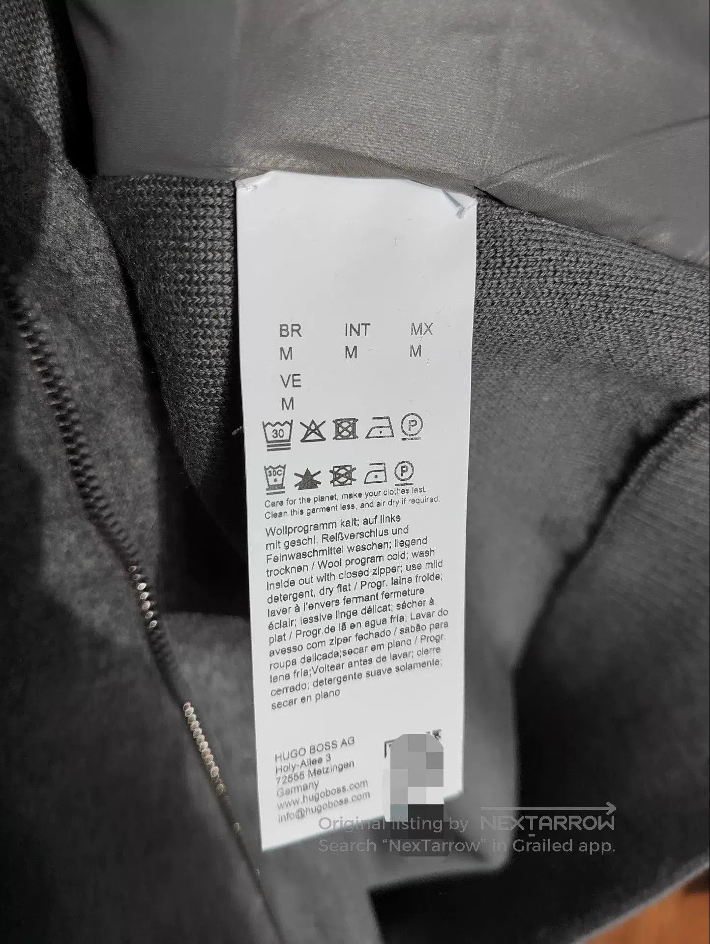 Hugo Boss BOSS Tech Flannel Gray Hooded Jacket. Size US M / EU 48-50 / 2 - 8 Thumbnail