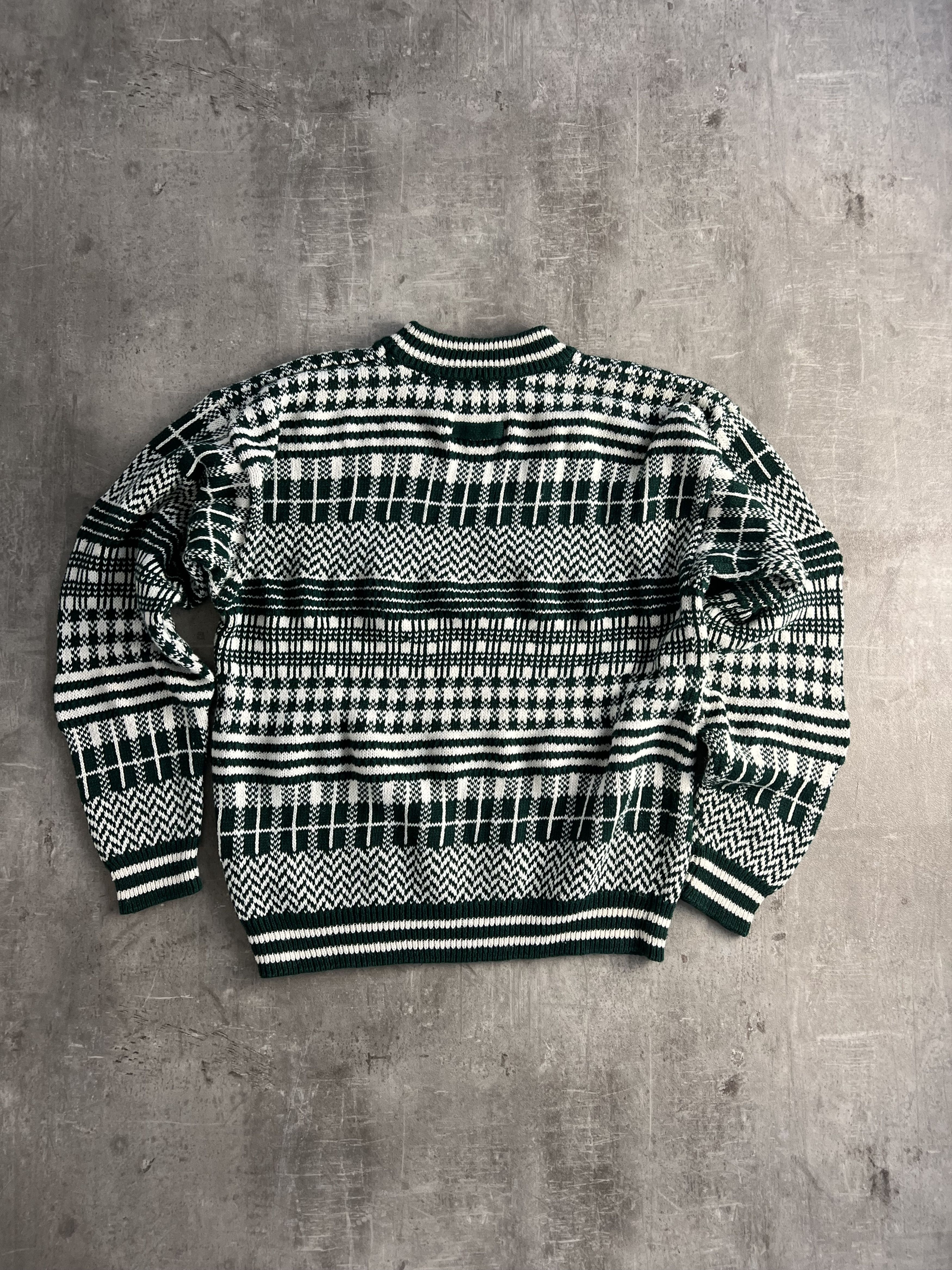 Vintage VINTAGE COSBY PATTERN KNIT WHITE GREEN MEDIUM Size US M / EU 48-50 / 2 - 7 Thumbnail