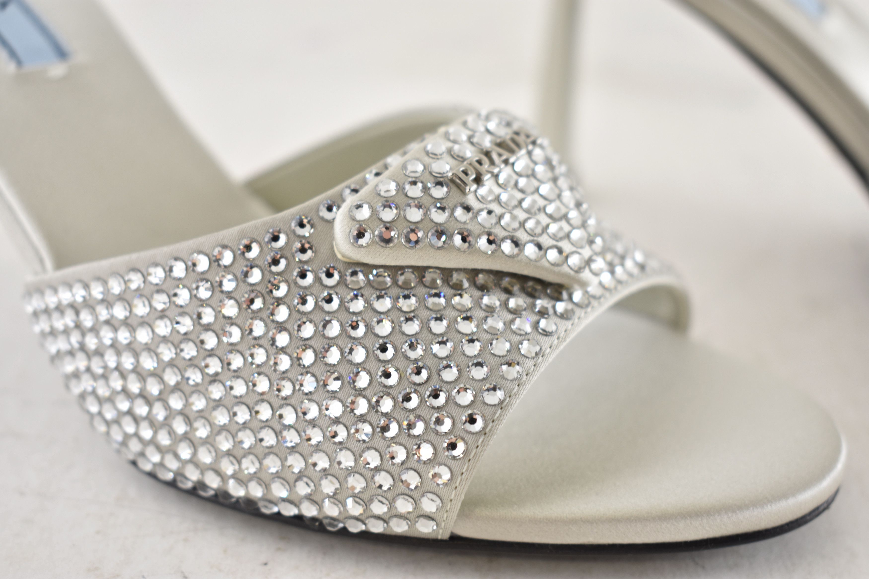 Prada Prada Crystal Stiletto Perla Backless Sandal Mule Heel 36 Size US 6 / IT 36 - 7 Thumbnail