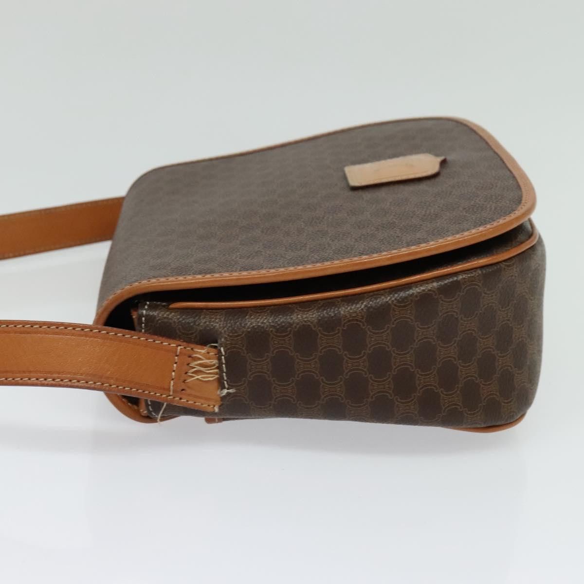 Celine CELINE Macadam Canvas Shoulder Bag Pvc Leather Brown Gold Size ONE SIZE - 4 Thumbnail