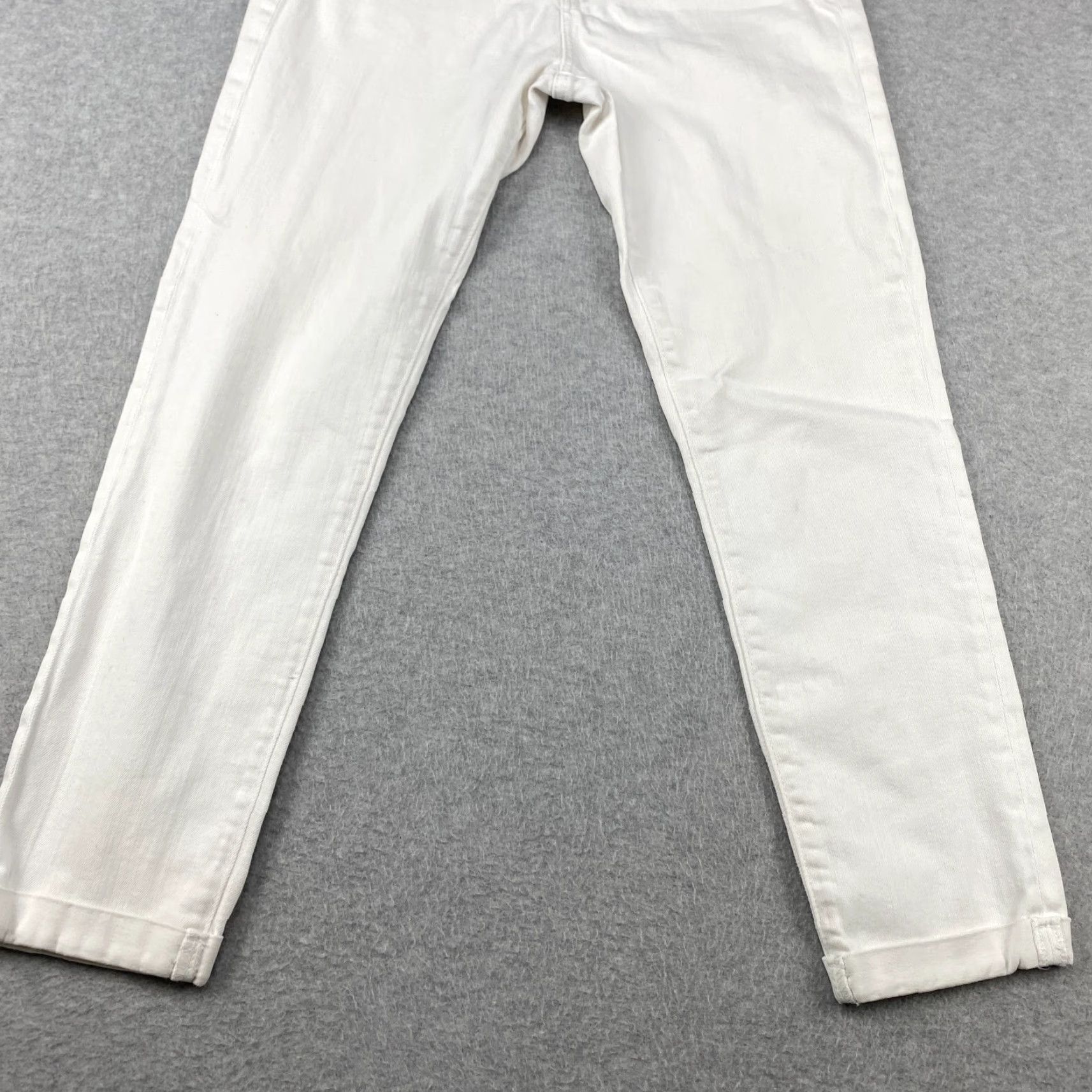 Vintage AG Adriano Goldschmied Jeans The Prima Roll Up Womens 28 Cigarette Leg White Crop Jeans Size 28" / US 6 / IT 42 - 3 Thumbnail