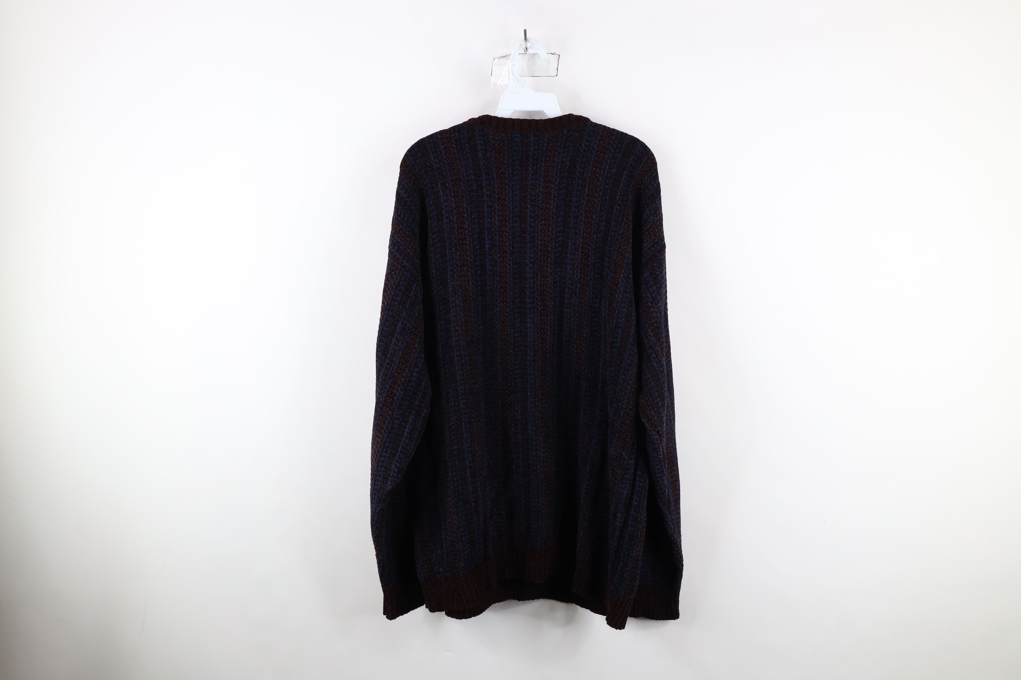Vintage Vintage 90s Streetwear Fleck Striped Fleece Crewneck Sweater Size US XL / EU 56 / 4 - 6 Thumbnail