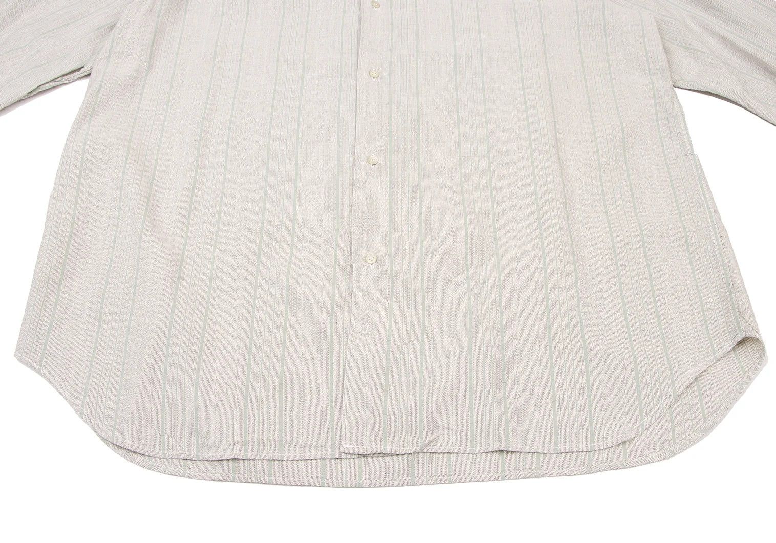 Emporio Armani Cotton Rayone Striped Shirt in Beige, Size L Size US L / EU 52-54 / 3 - 8 Thumbnail