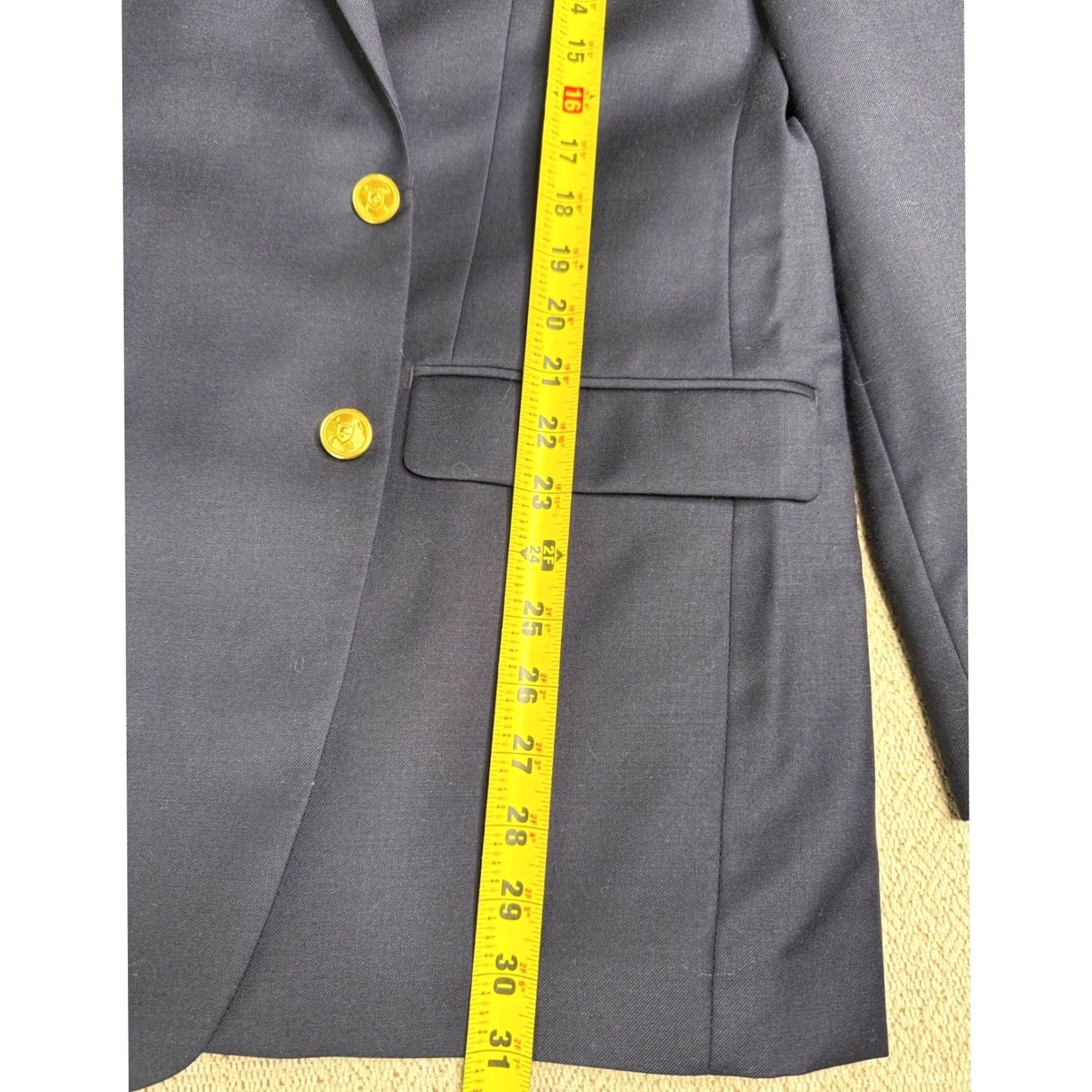 Ralph Lauren Lauren Ralph Lauren Blazer Wool Navy Gold Buttons Mens 46R Blazer Classic Fit Blazer Navy Gold Buttons Mens 46R Size 46R - 7 Thumbnail