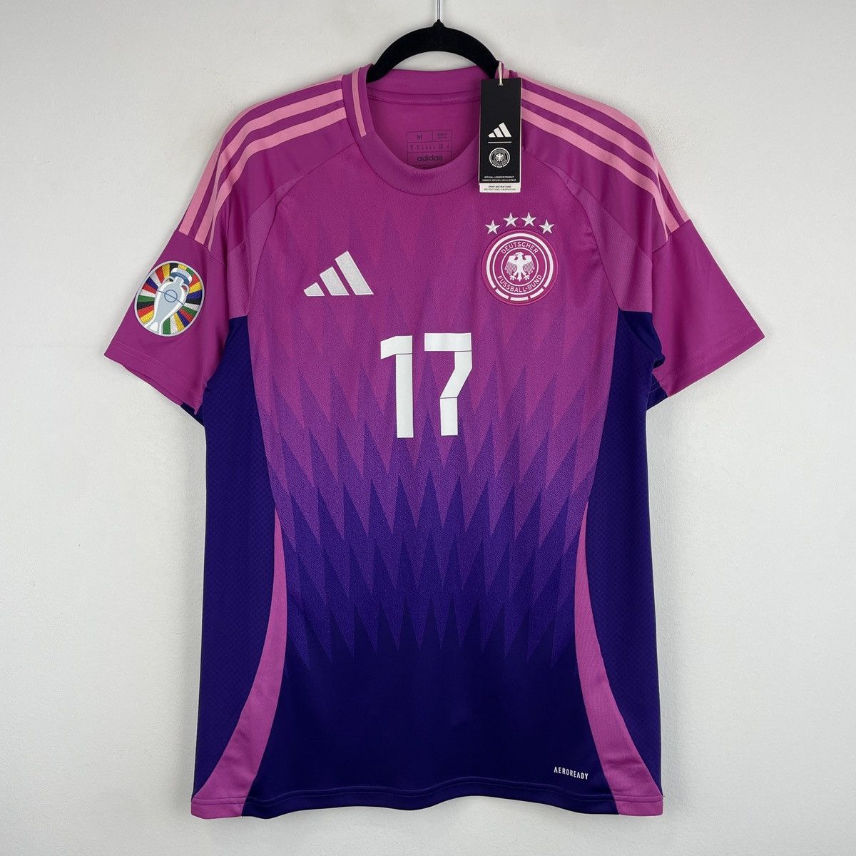 Adidas Germany Florian Wirtz Adidas Pink Jersey Euro 2024 size M Size US M / EU 48-50 / 2 - 2 Thumbnail