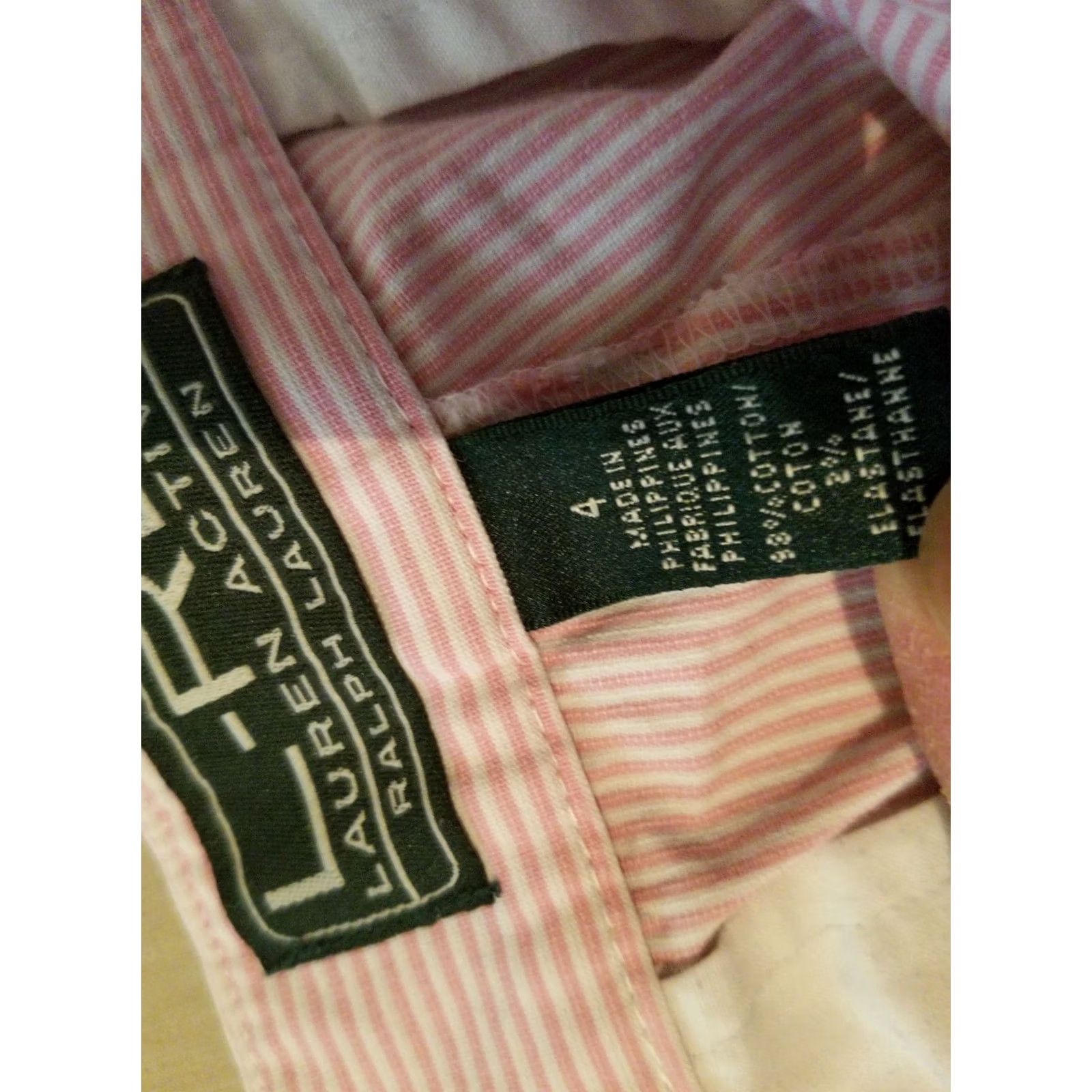 Polo Ralph Lauren Polo Ralph Lauren Shorts Womens 4 Purple Stripes Cotton Chino Size 27" / US 4 / IT 40 - 6 Thumbnail