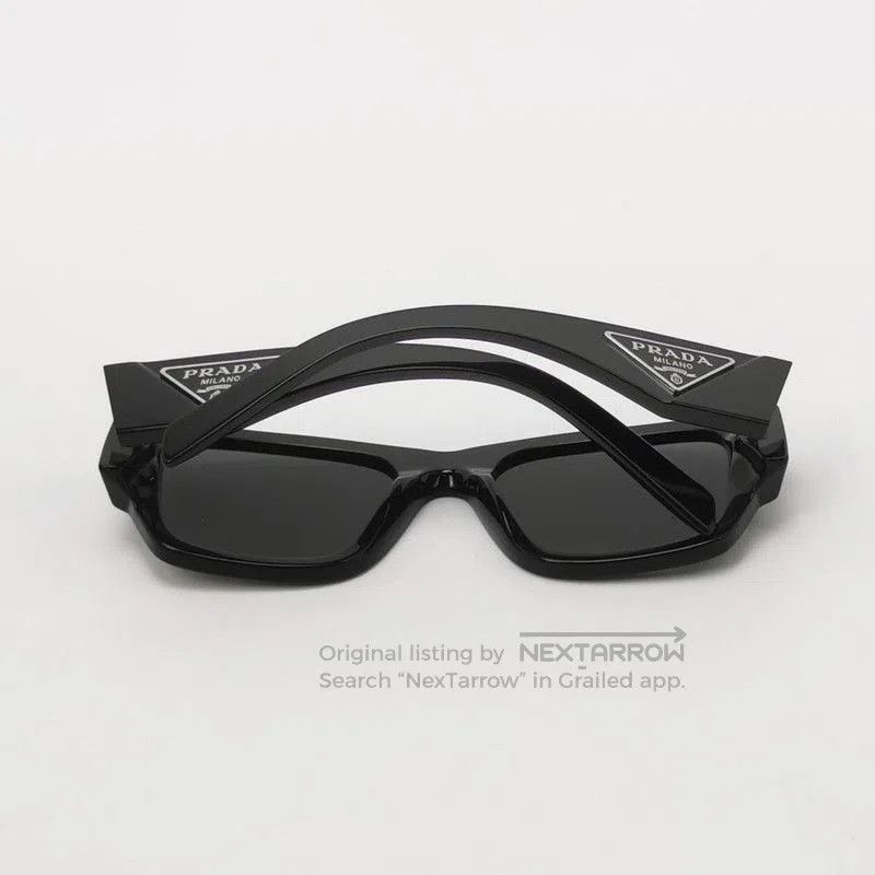 Prada Prada Triangle Logo Frame Sunglasses. Size ONE SIZE - 4 Thumbnail