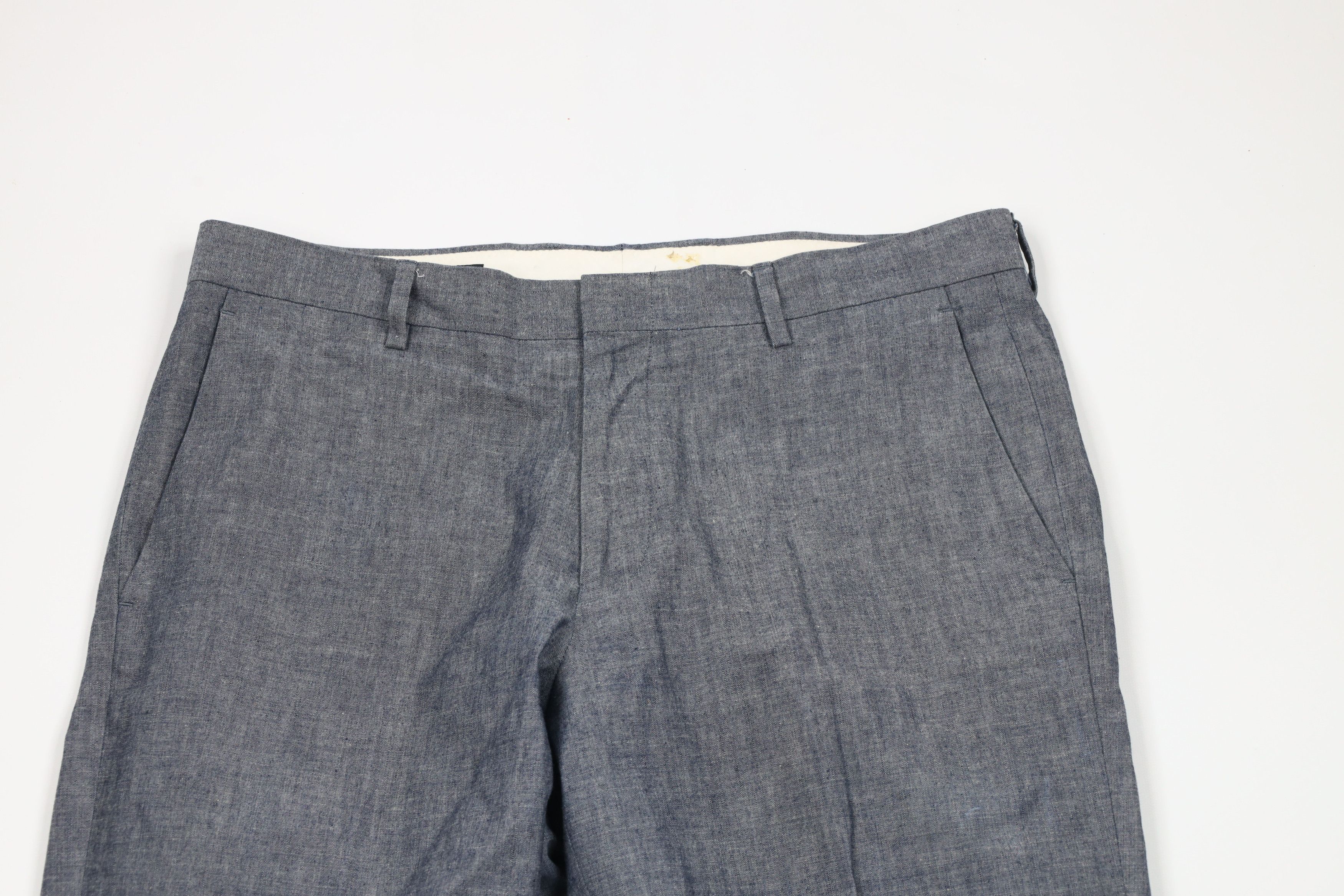 J.Crew × Vintage J Crew Fit Skinny Leg Chambray Chino Pants Trousers Blue Size US 33 - 2 Thumbnail