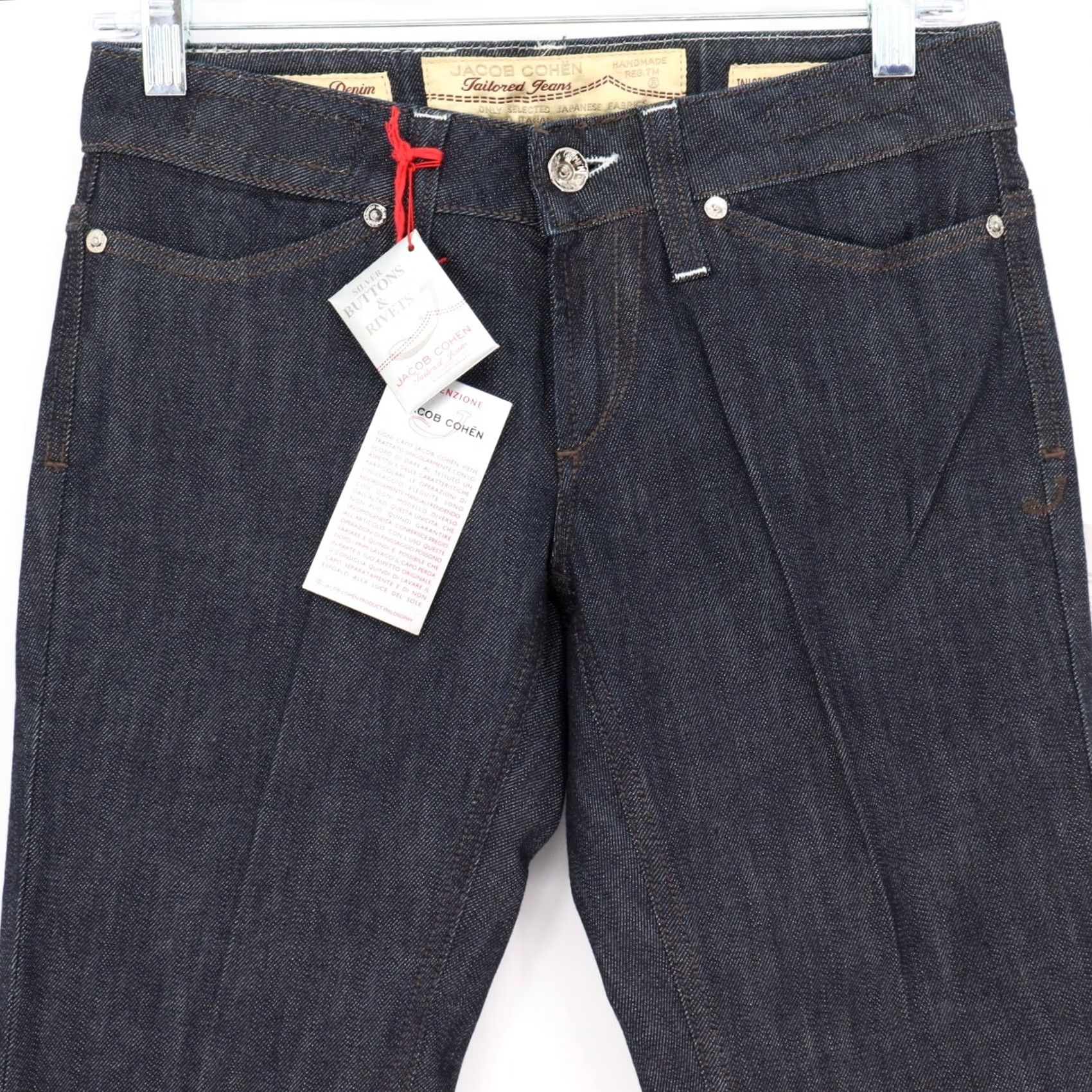 Jacob Cohen Jacob Cohen Tailored Jeans Size 27 Dark Wash Blue Denim Ladies Slim Low Rise Straight 26in Inseam Button Logo Pockets Luxury Rare Find Size 27" / US 4 / IT 40 - 2 Thumbnail