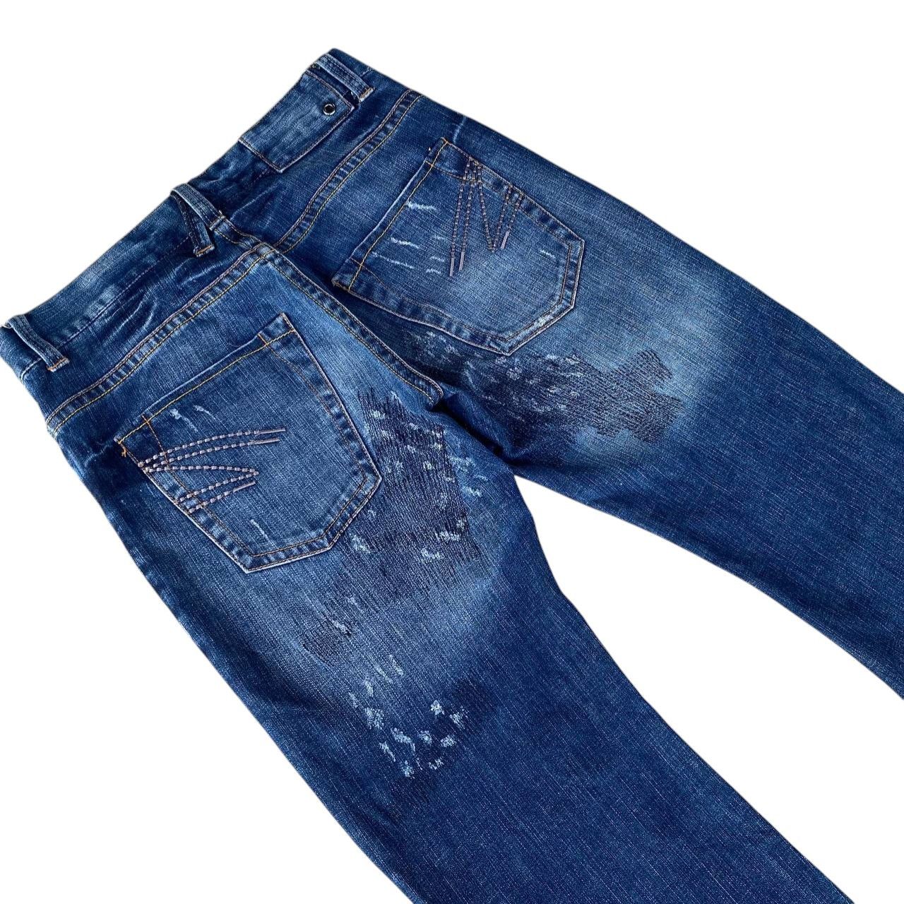 291295=Homme JAPAN 291295=HOMME Curved Leg Grunge Aesthetic Repair Denim Size US 30 / EU 46 - 7 Thumbnail