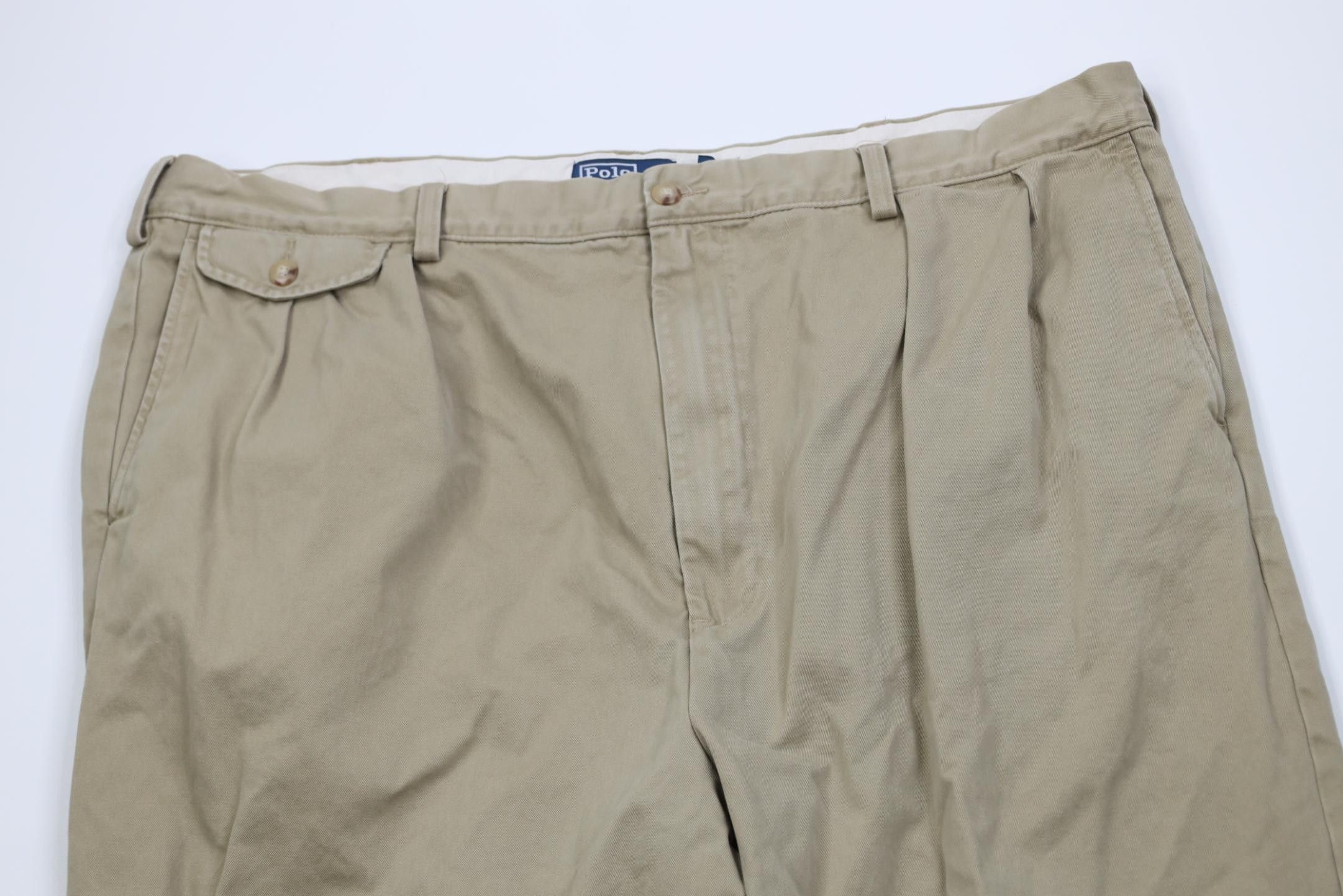 Polo Ralph Lauren Vintage Ralph Lauren Heavy Cotton Wide Leg Chino Pants Beige Size US 42 / EU 58 - 2 Thumbnail
