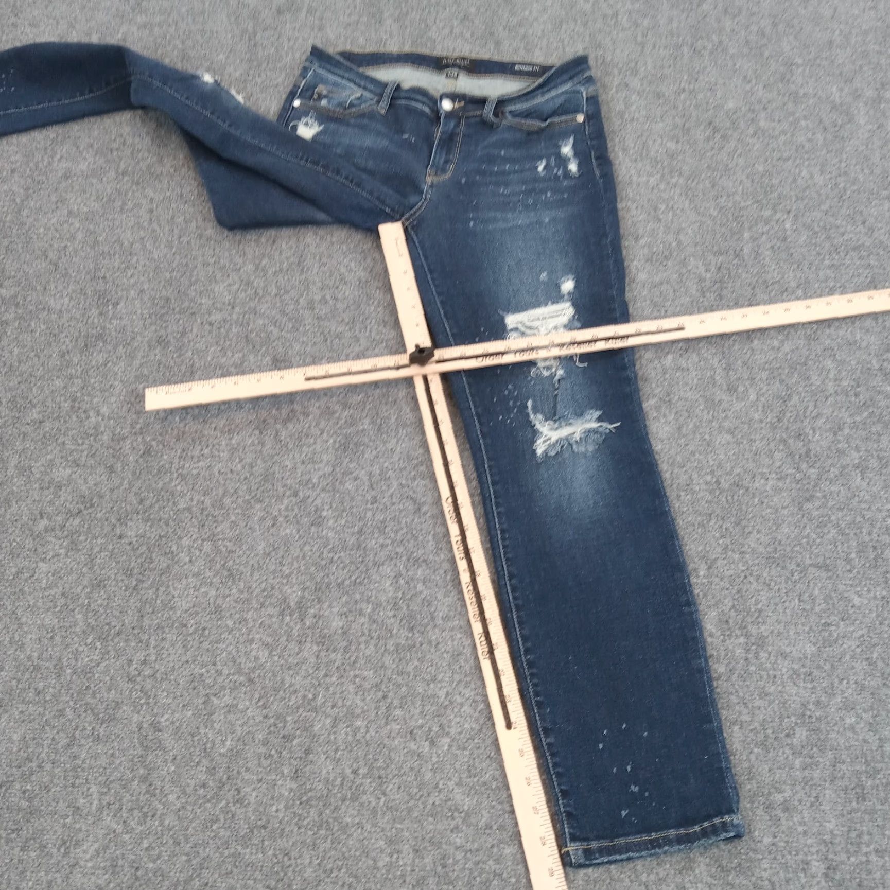 Vintage Judy Blue Blue Boyfriend Fit Straight Stretch Distressed Jeans Womens 7/28 Size 28" / US 6 / IT 42 - 2 Thumbnail
