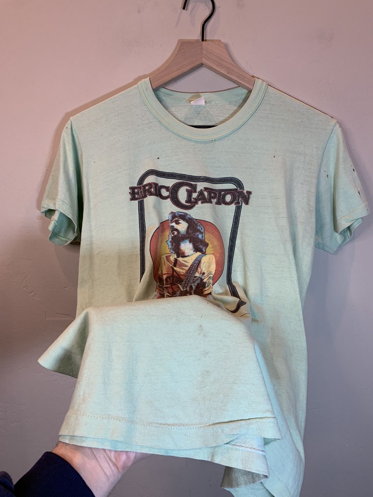 Band Tees *RARE* Vintage 1970’s Eric Clapton Layla Single Stitch Shirt Size US L / EU 52-54 / 3 - 4 Thumbnail