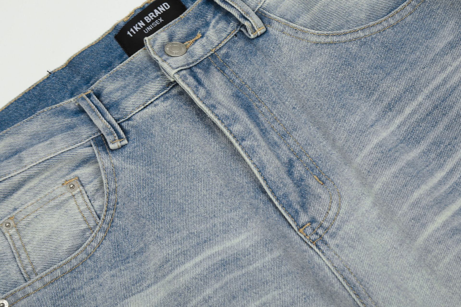 Japanese Brand High street washed distressed loose straight casual jeans Size US 32 / EU 48 - 4 Thumbnail