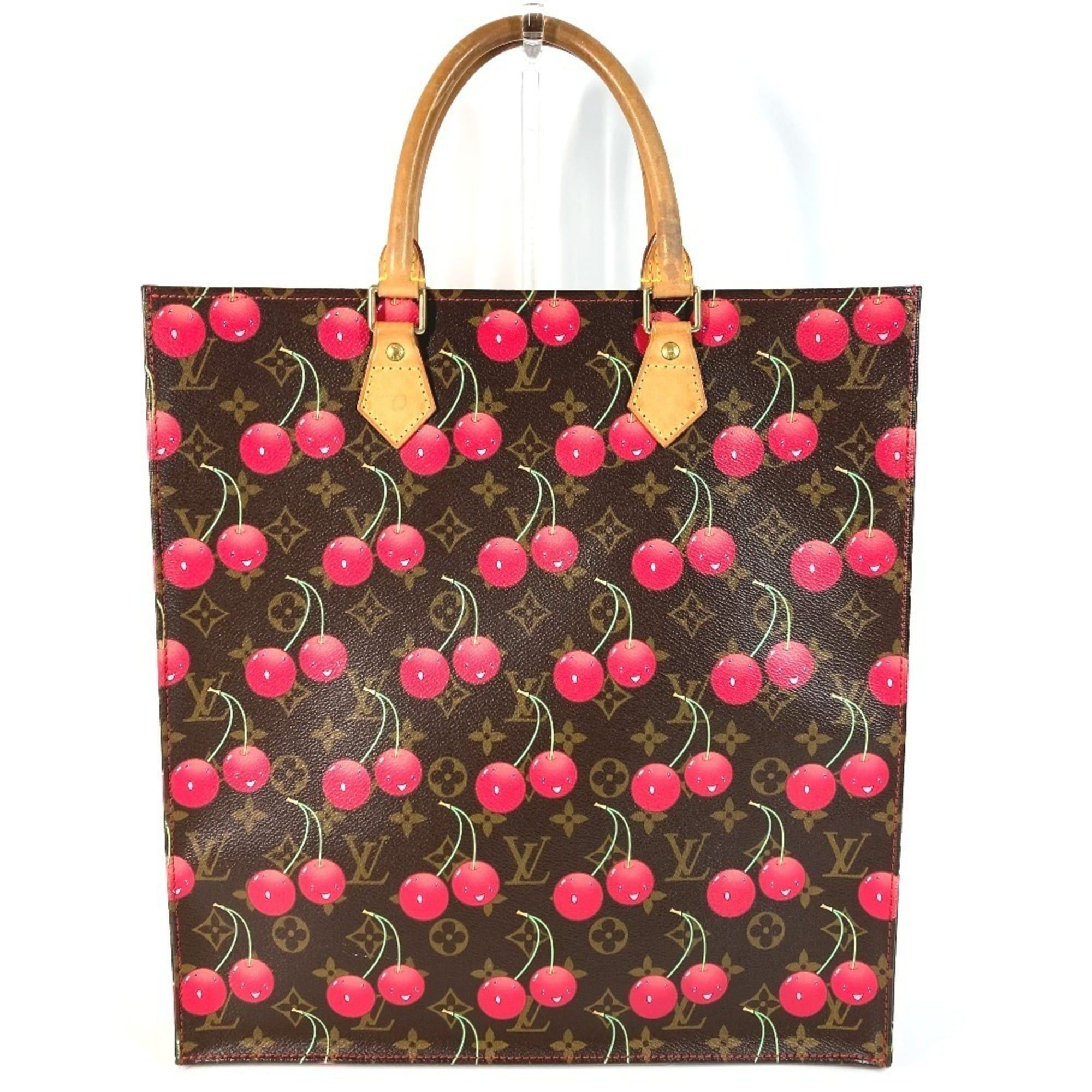 LOUIS VUITTON M95010 Monogram Cherry Sac Pla Tote Bag Vertical Shoulder Canvas Men's and Women's Brown