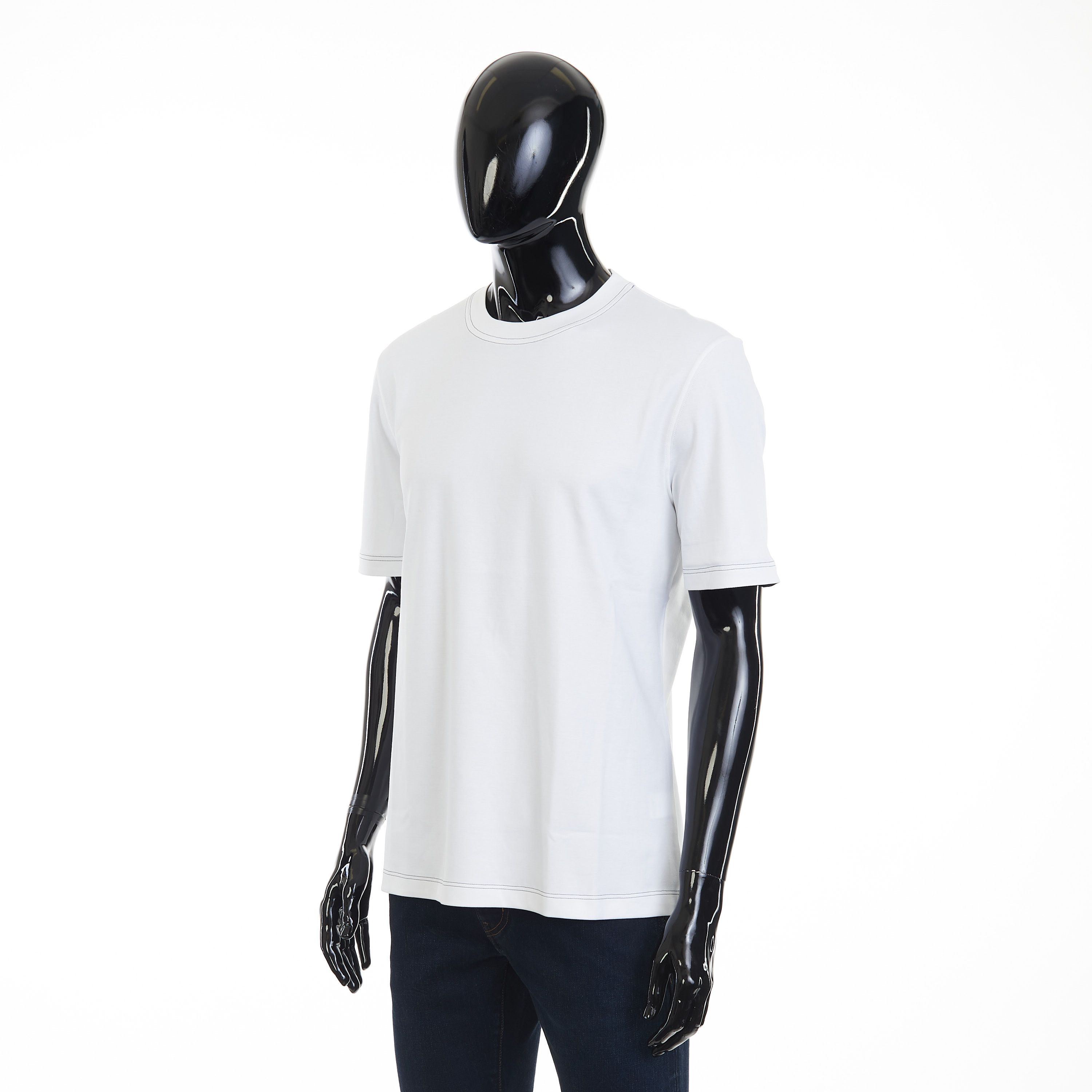 Brunello Cucinelli White Crew Neck T-shirt - Short-sleeve, Cotton Interlock Size US XL / EU 56 / 4 - 3 Thumbnail
