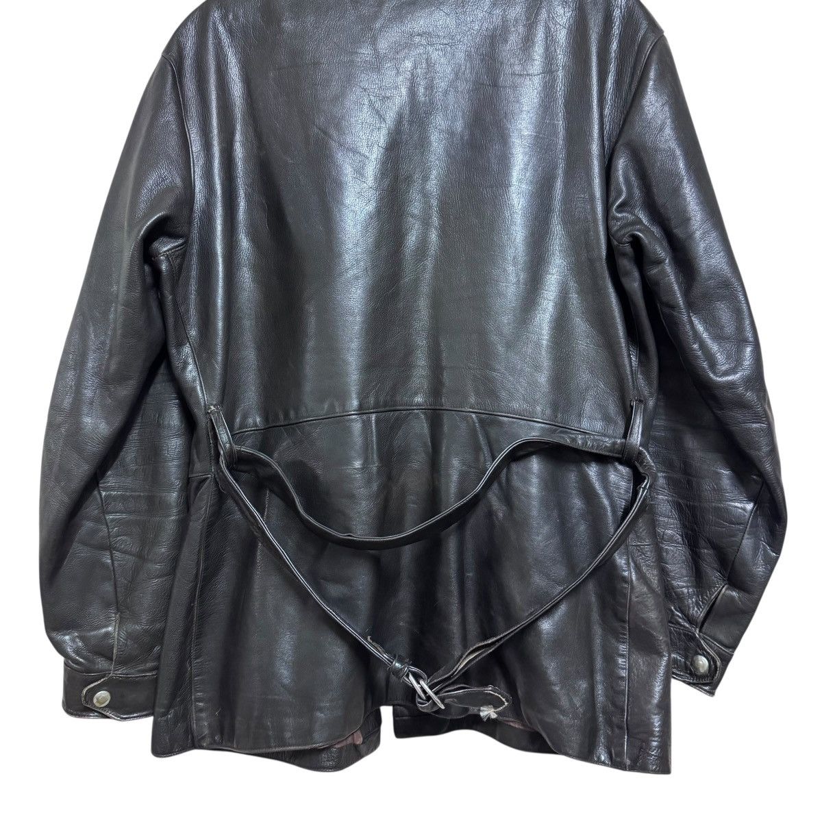 Vintage Vintage 50s Horsehide Leather Hunting Jacket Lightning Zip Size US L / EU 52-54 / 3 - 12 Thumbnail