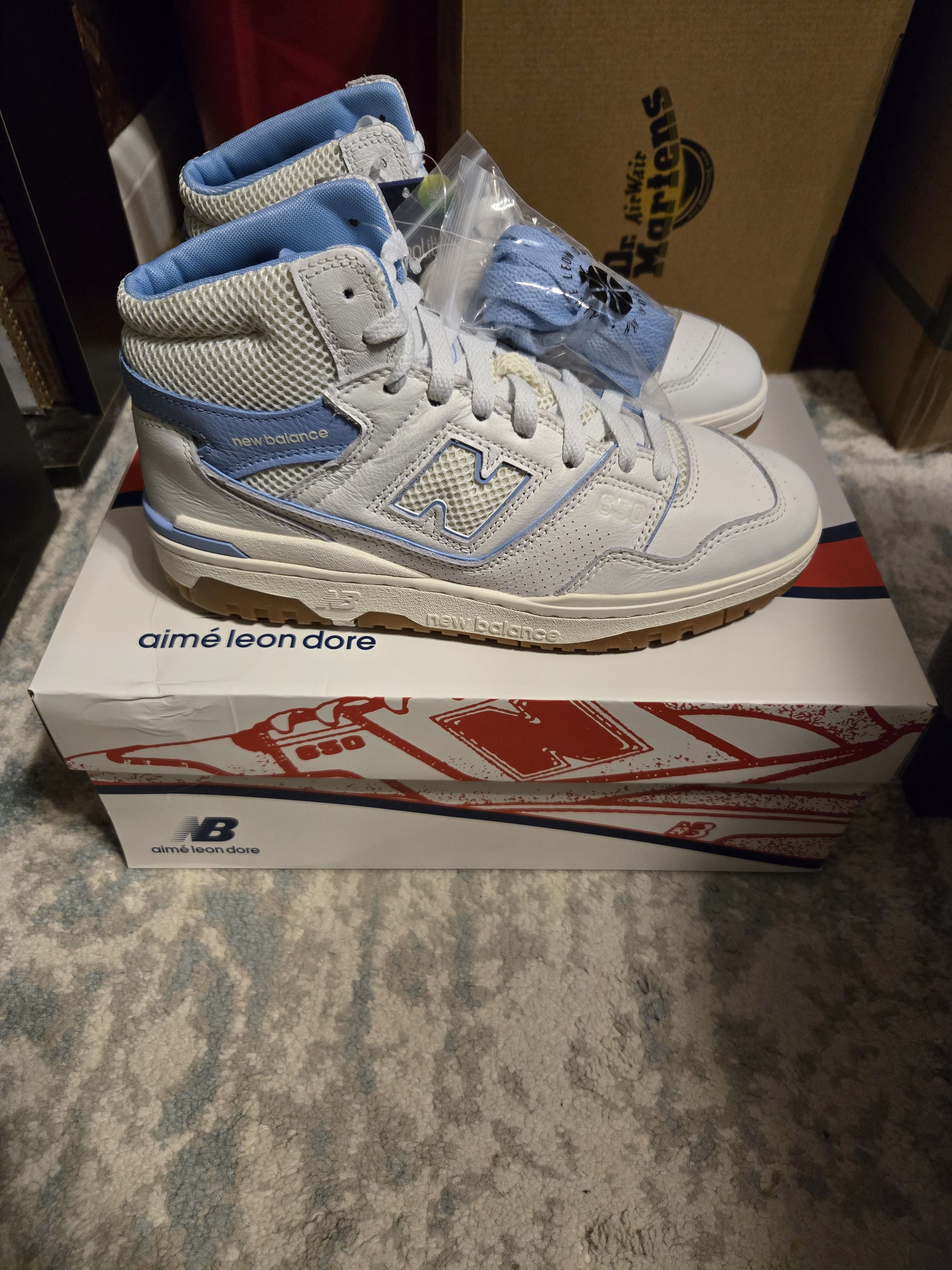 New Balance Aimé Leon Dore x New Balance 650R White Blue Haze Gum Size US 7.5 / EU 40-41 - 2 Thumbnail